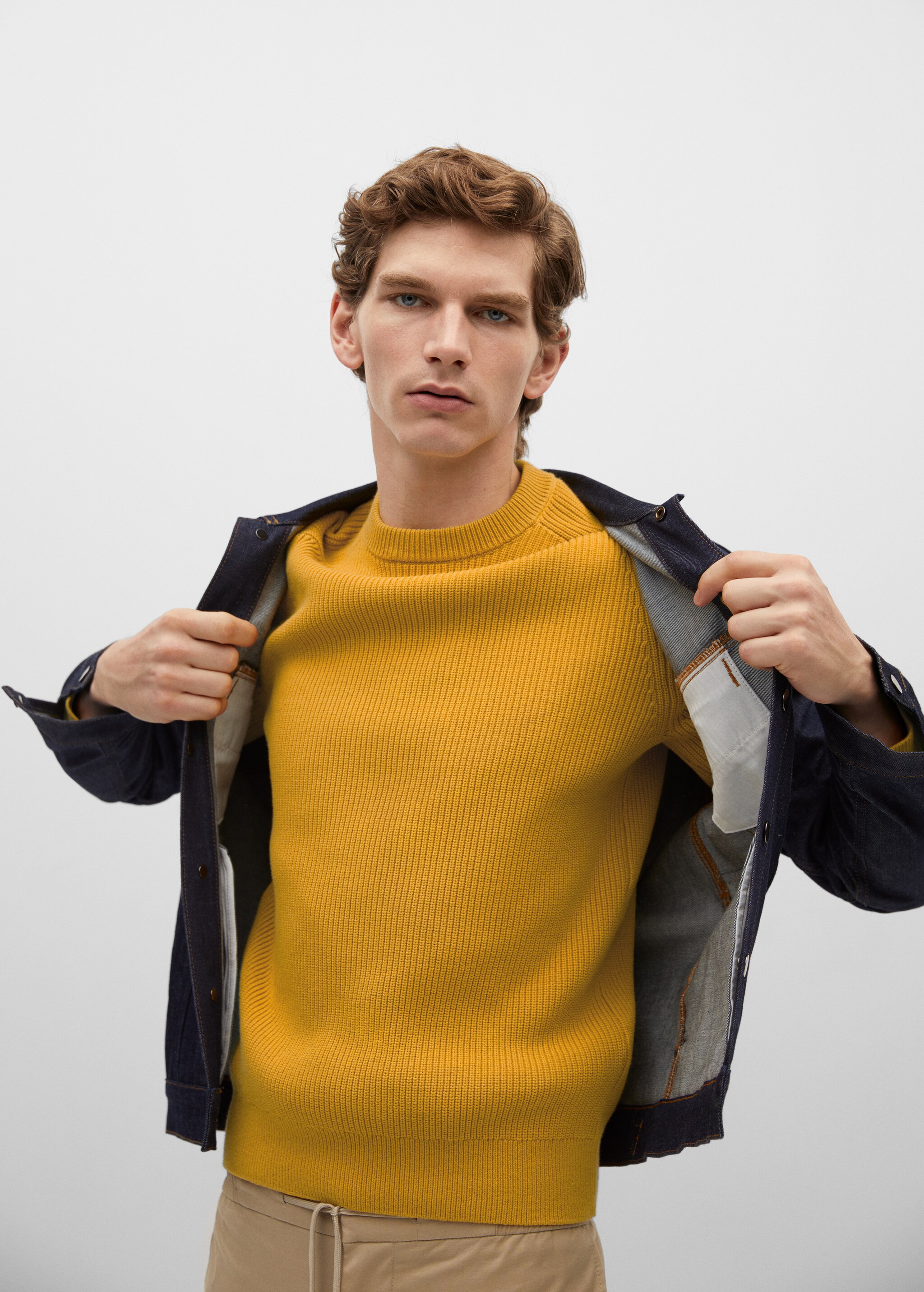 Structured cotton sweater - Details of the article 3