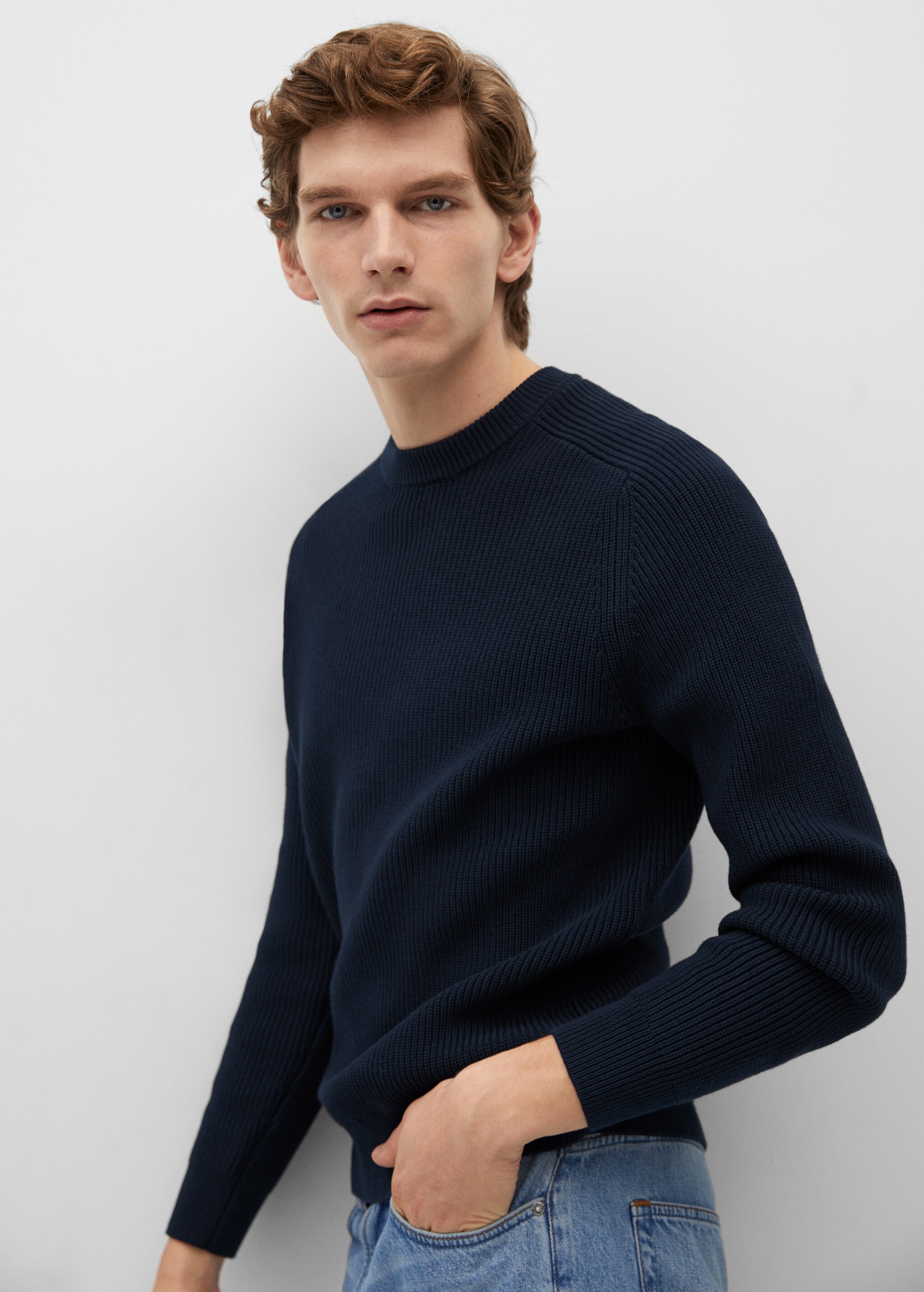 Structured cotton sweater - Details of the article 2