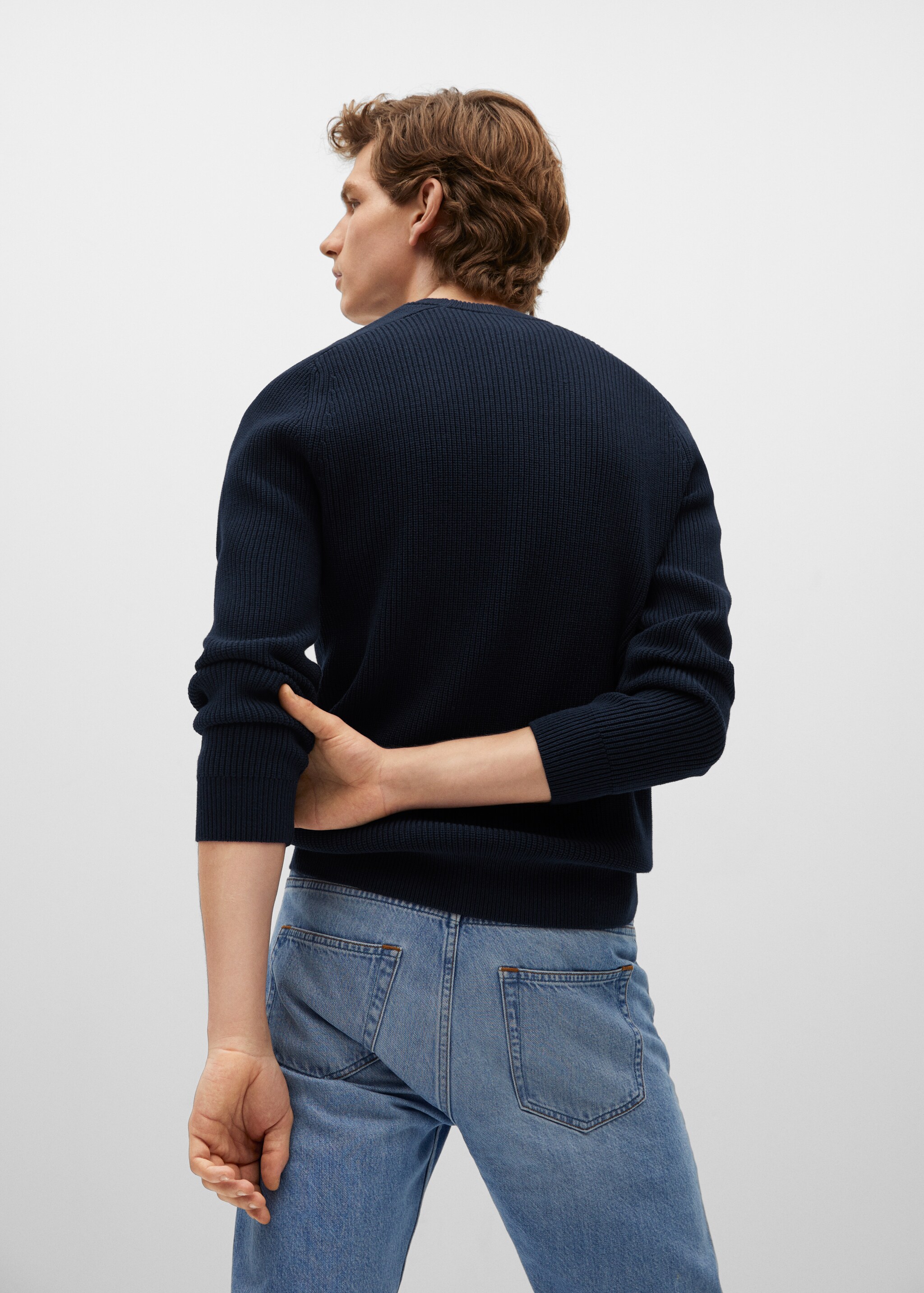 Structured cotton sweater - Reverse of the article