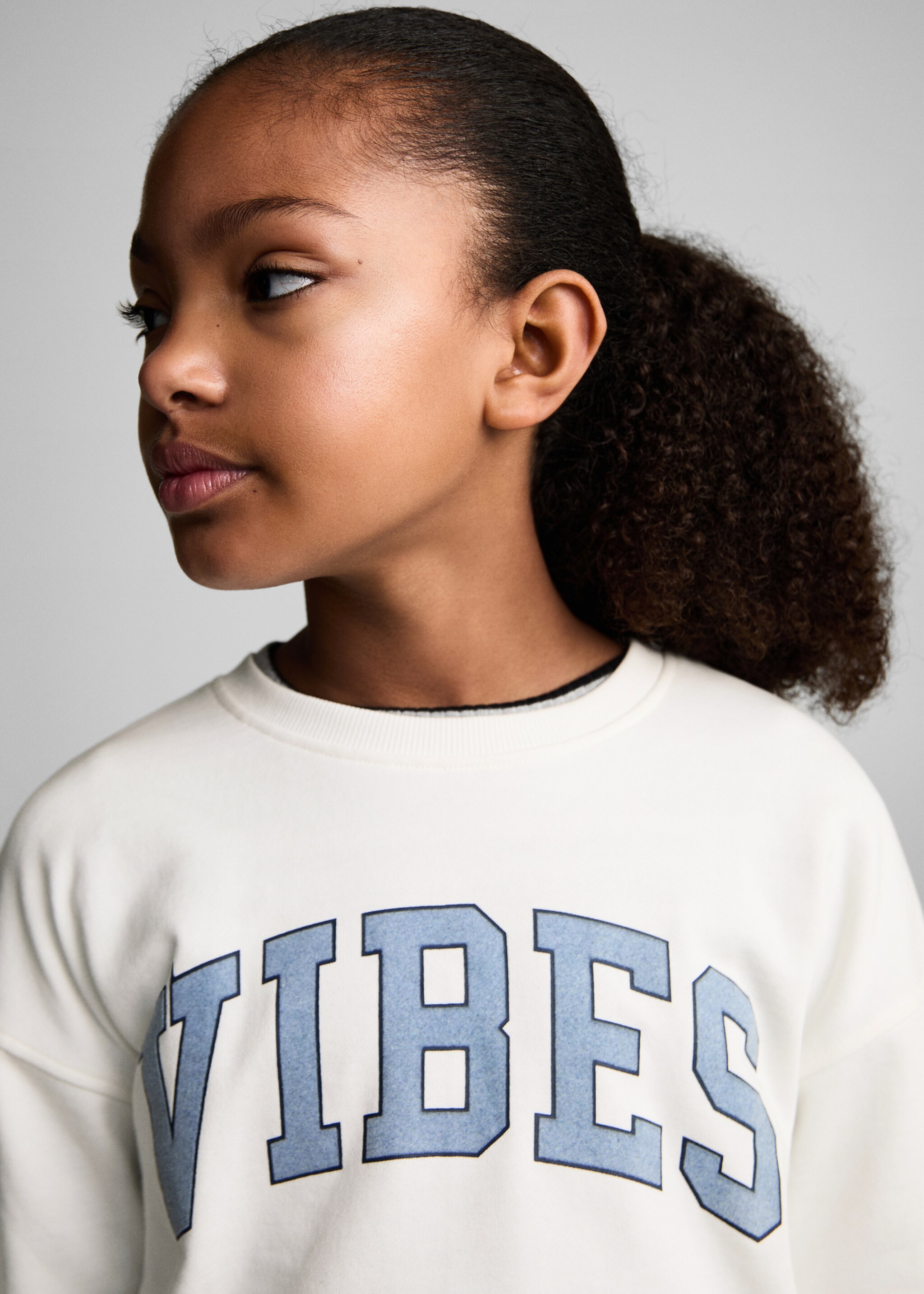 Printed message sweatshirt - Details of the article 1, Off White. Ref: 87082024-00.