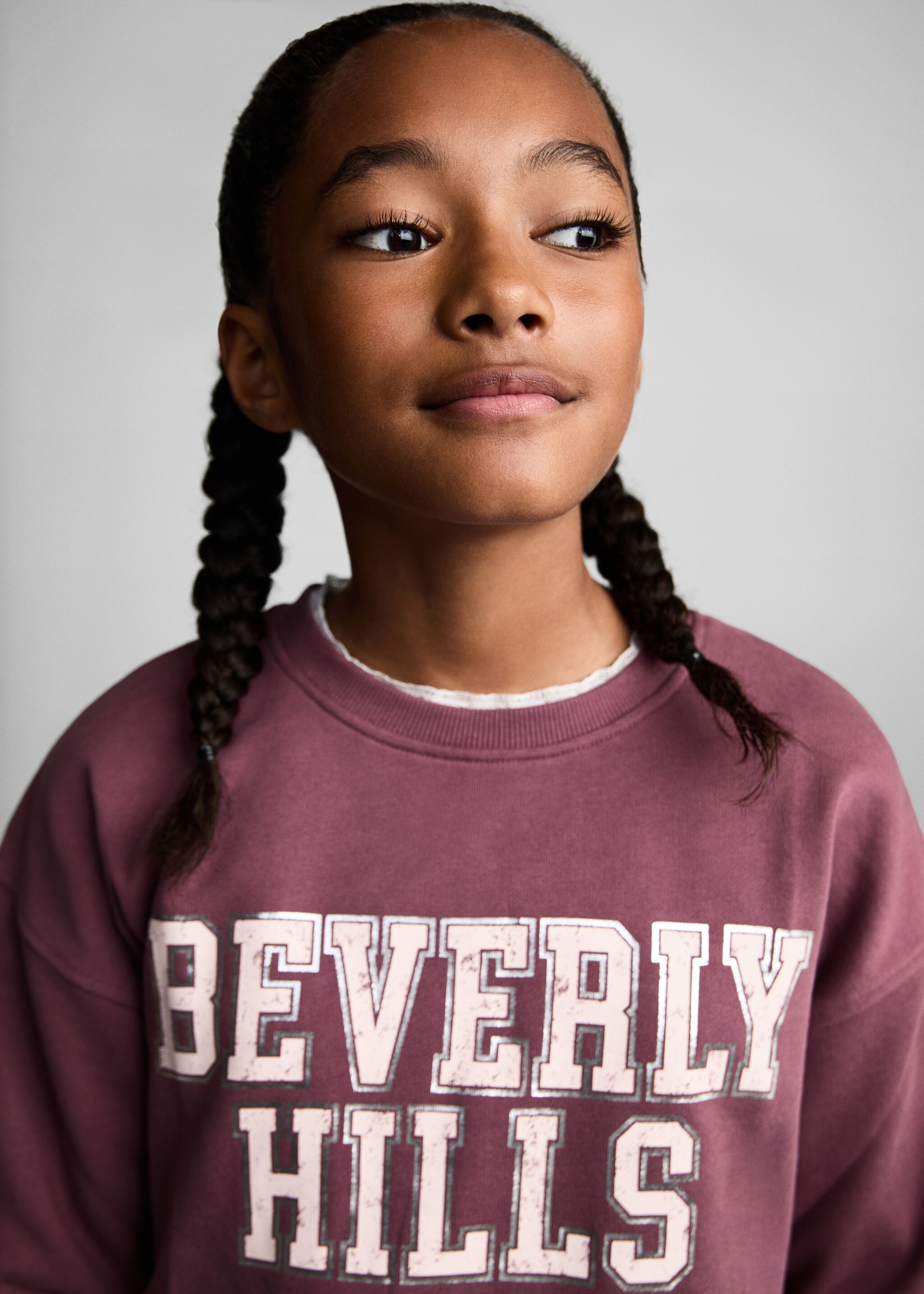 Printed message sweatshirt - Details of the article 1, Pink. Ref: 87082024-00.