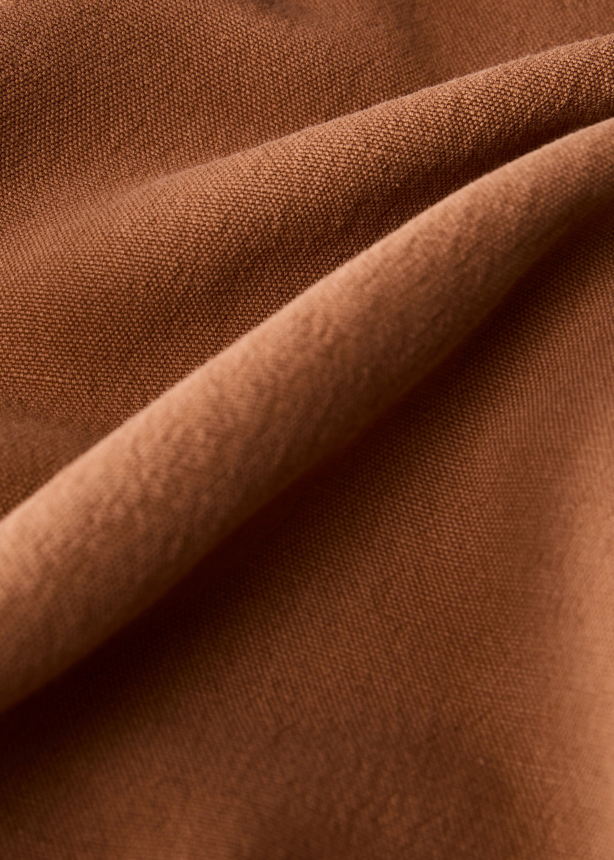 Washed-effect linen curtain - Medium plane, Russet. Ref: 87082026-00.