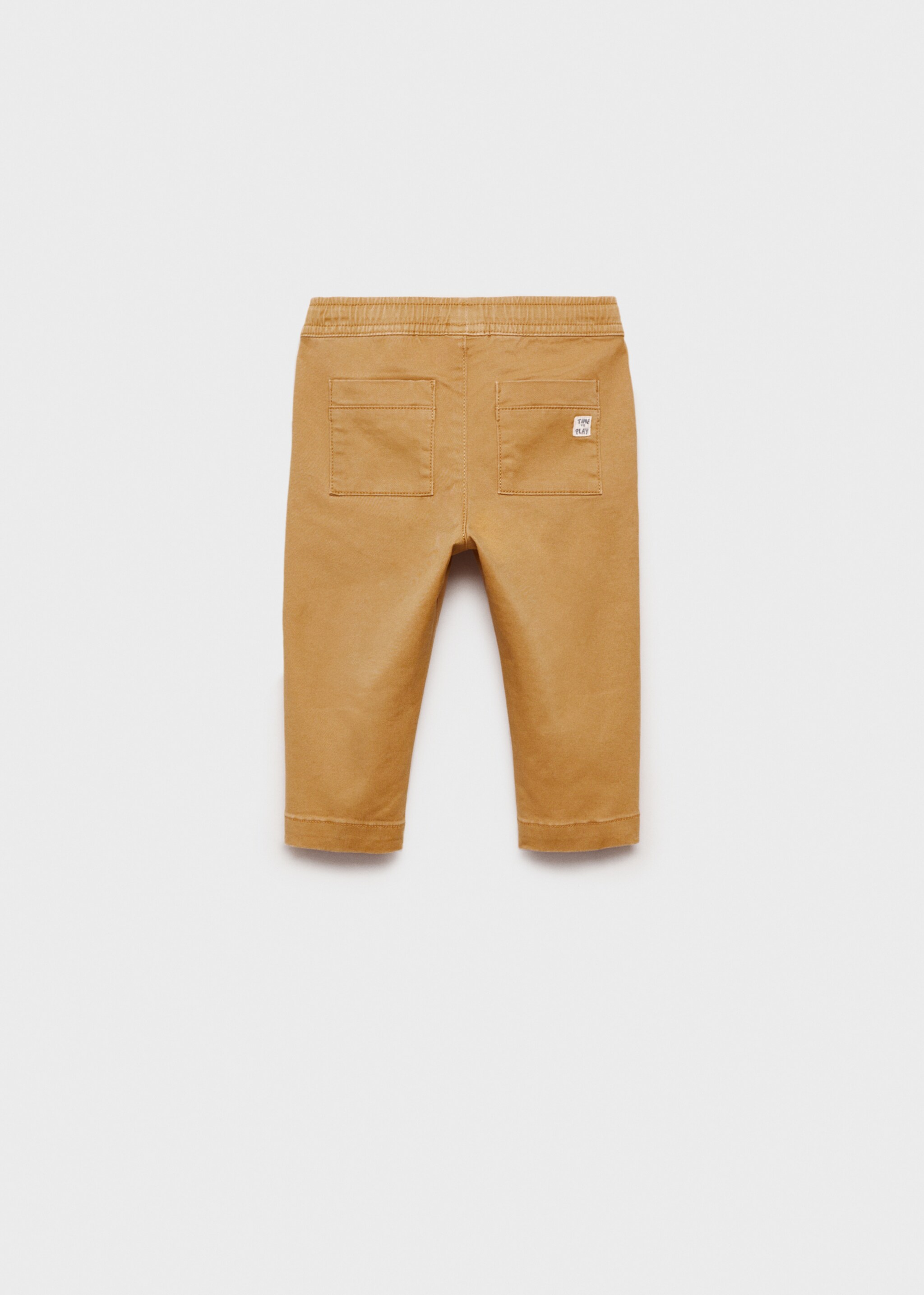 Pantalón jogger algodón - Reverso del artículo, Mostaza. Ref: 87082533-00.