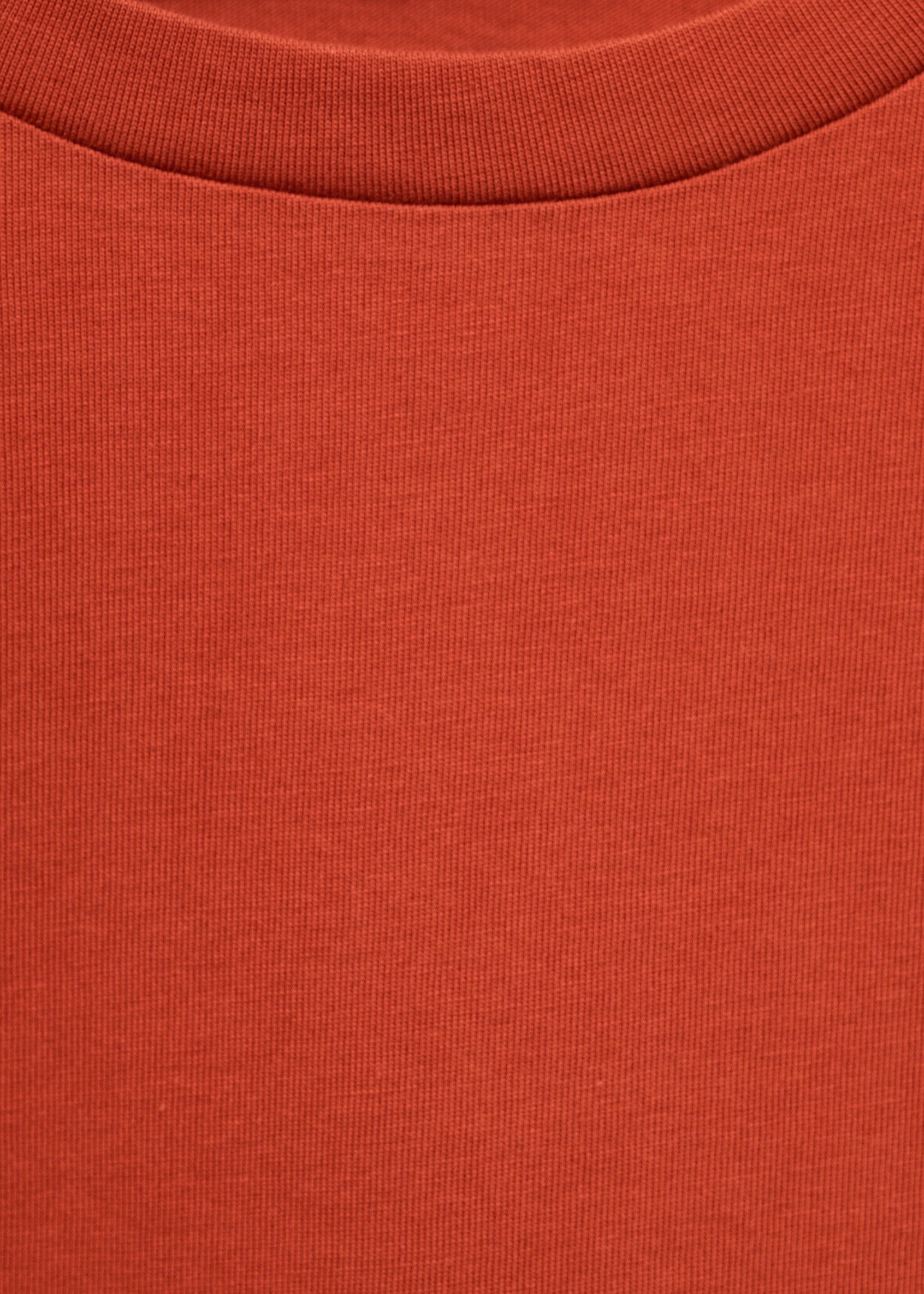 Katoenen T-shirt met korte mouwen - Detail van het artikel 8, Oranjebruin. Ref: 87082534-00.