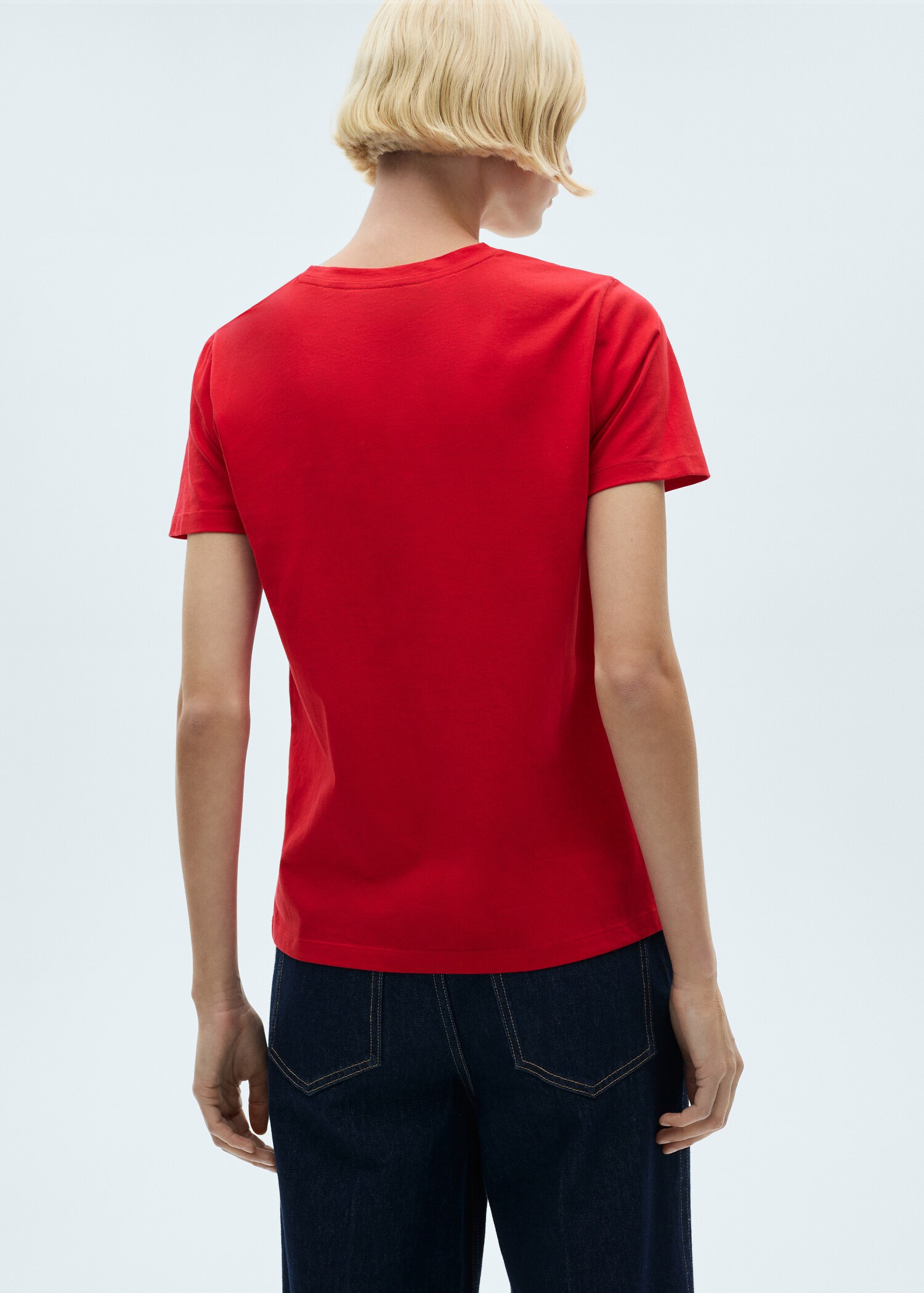 Short-sleeved cotton t-shirt - Reverse of the article