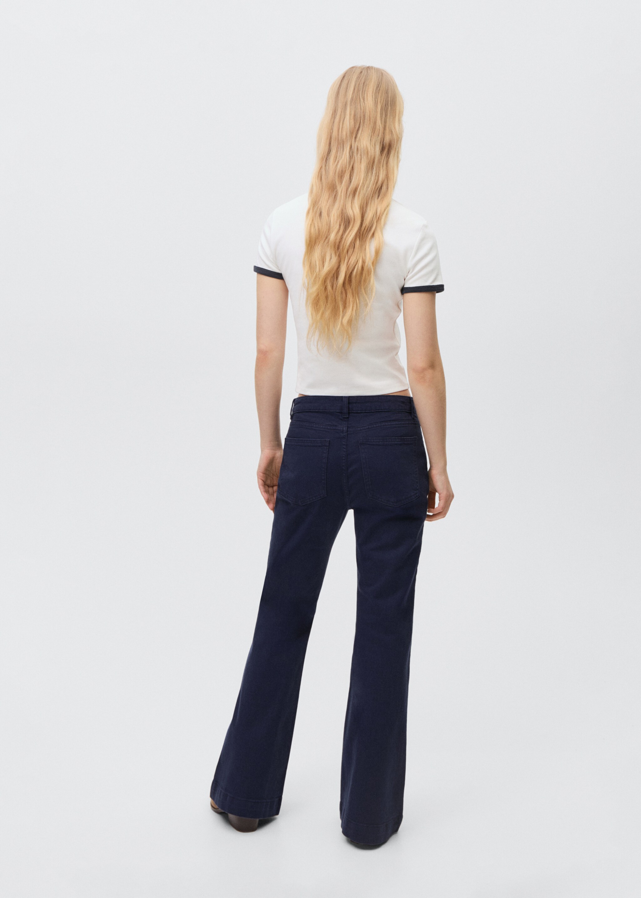 Jean flare - Verso de l’article, Bleu marine foncé. Ref: 87082535-00.