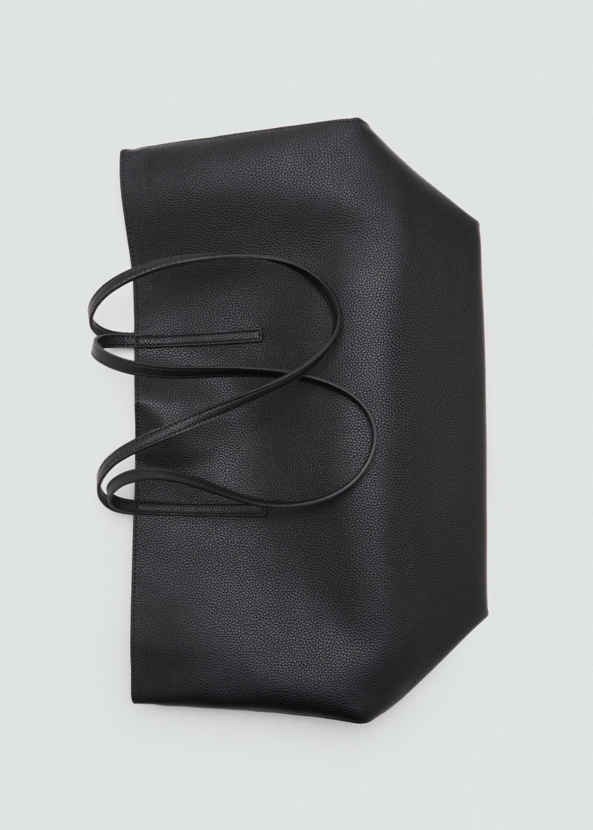 Pebbled effect shopper bag - Details of the article 4, Black. Ref: 87082543-00.