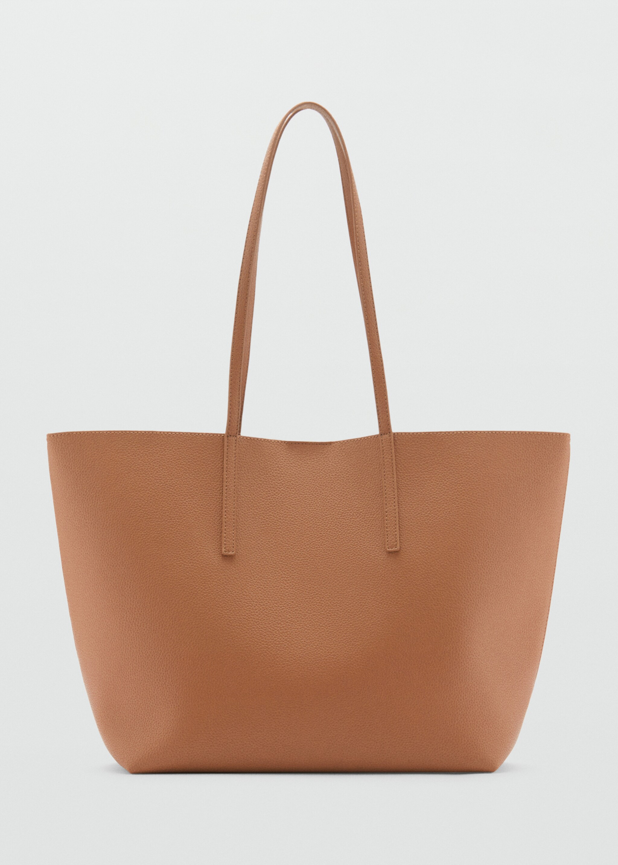 Shopper-Bag in genarbter Optik - Artikel ohne Model, Mittelbraun. Ref: 87082543-00.