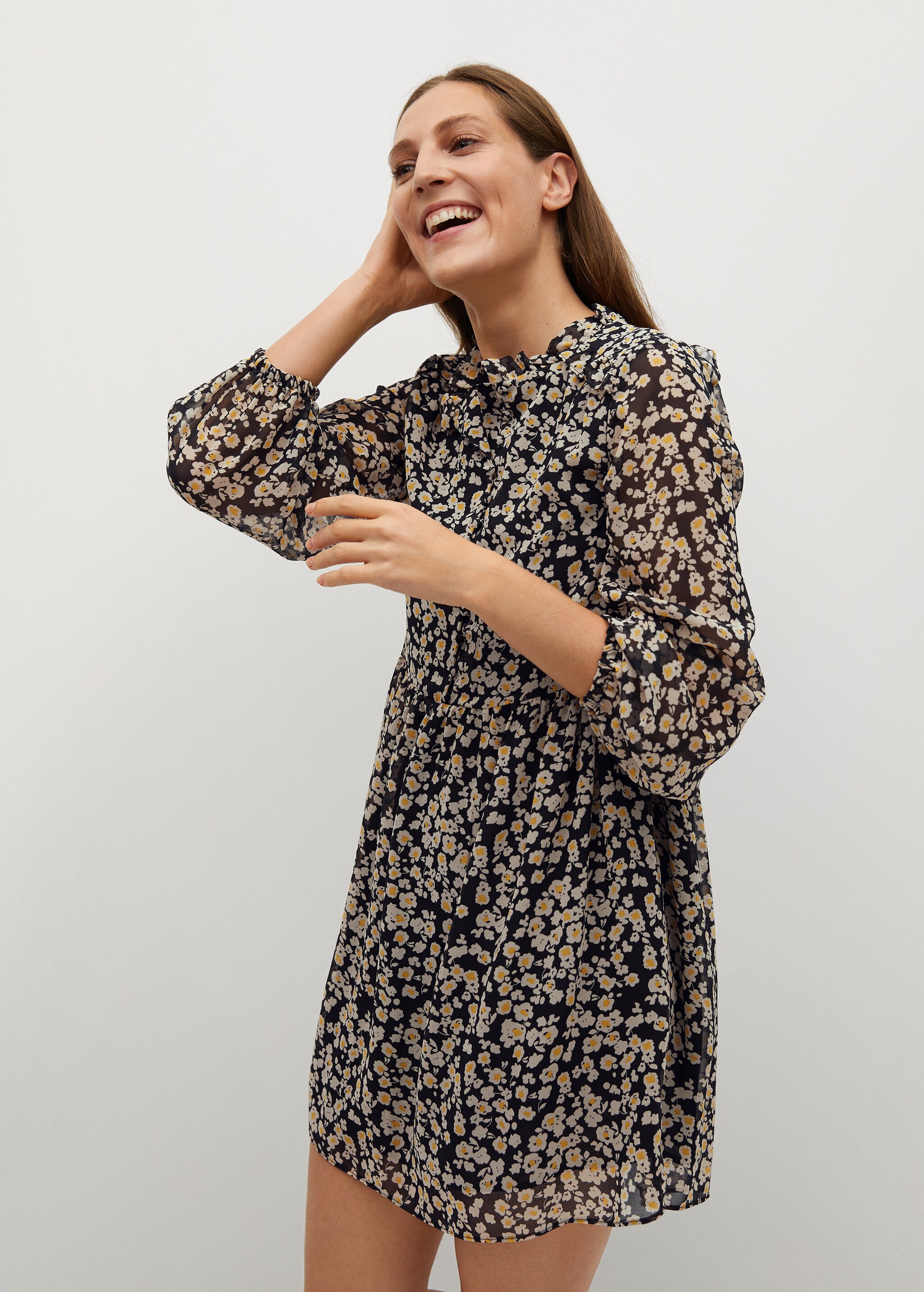 Vestido estampado fluido - Plano medio