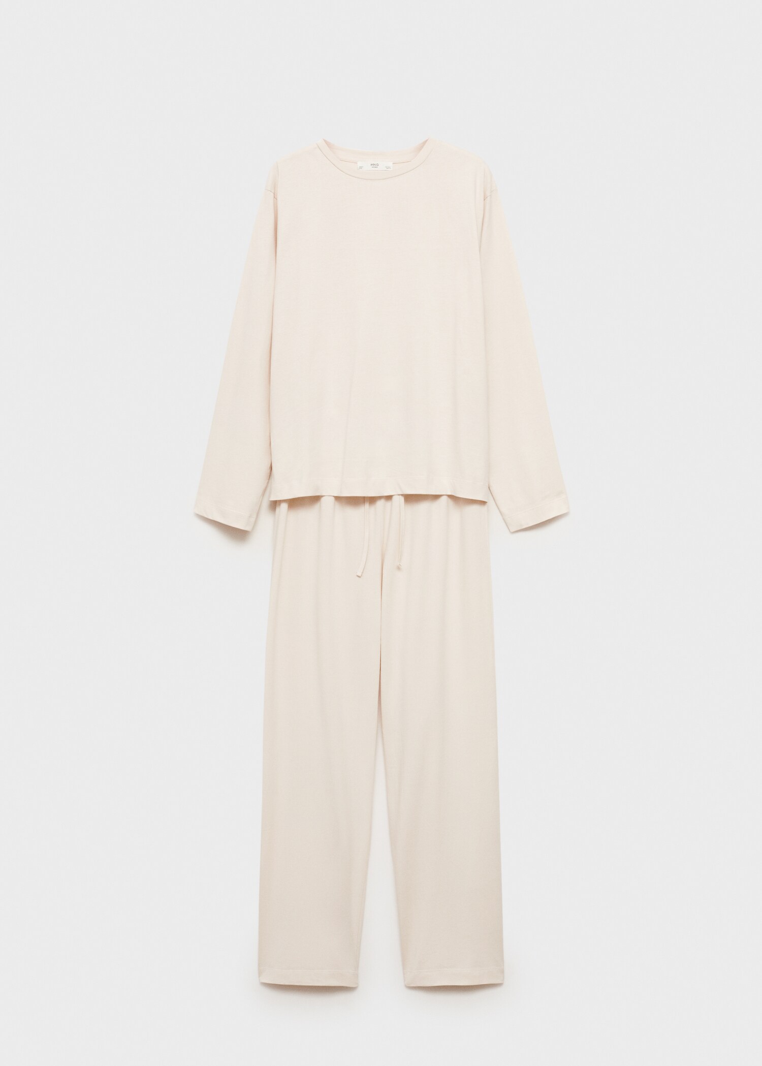 Two-piece plain cotton pajama set - Article without model