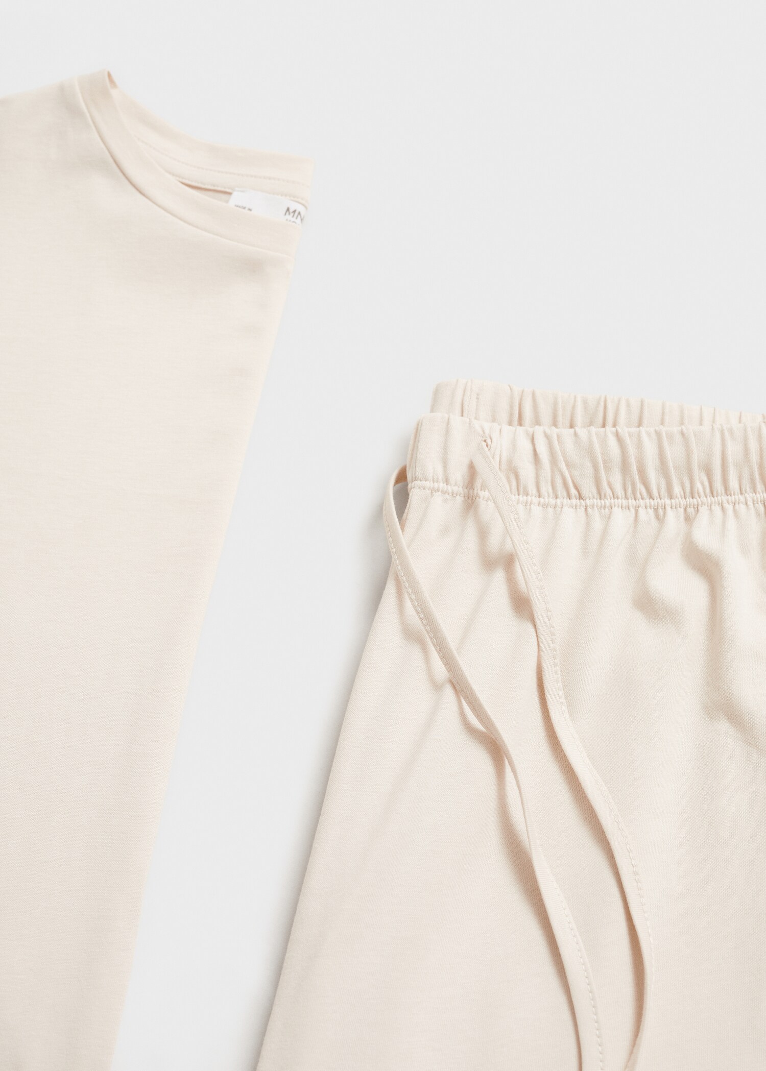 Two-piece plain cotton pajama set - Details of the article 8
