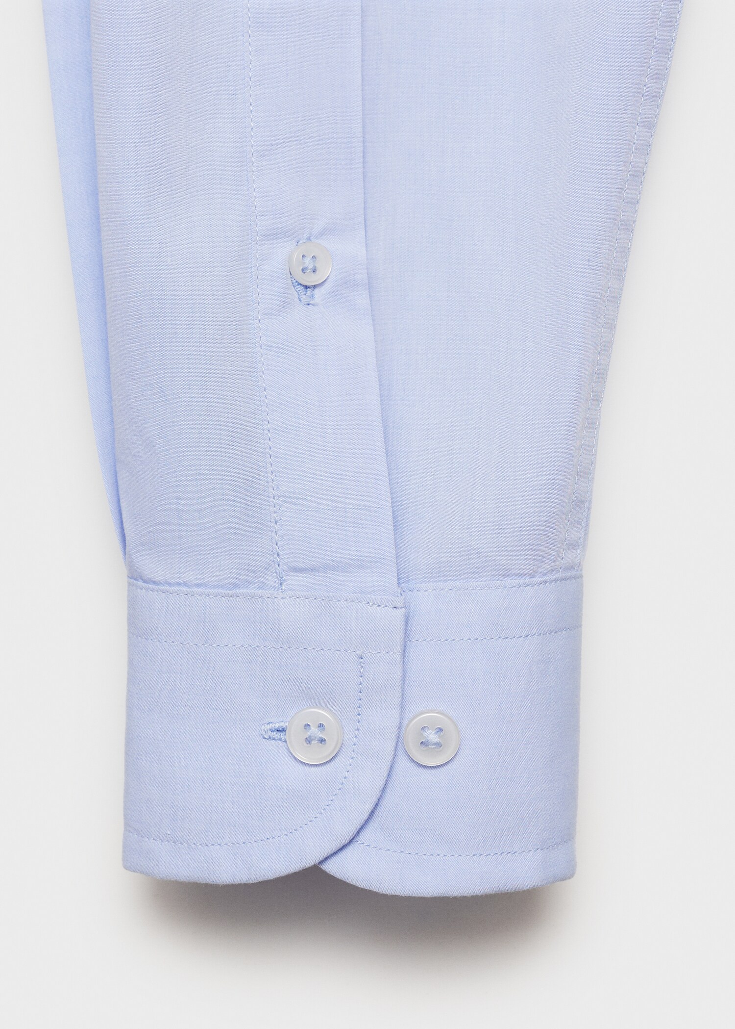 Regular fit end-on-end cotton shirt - Details of the article 0
