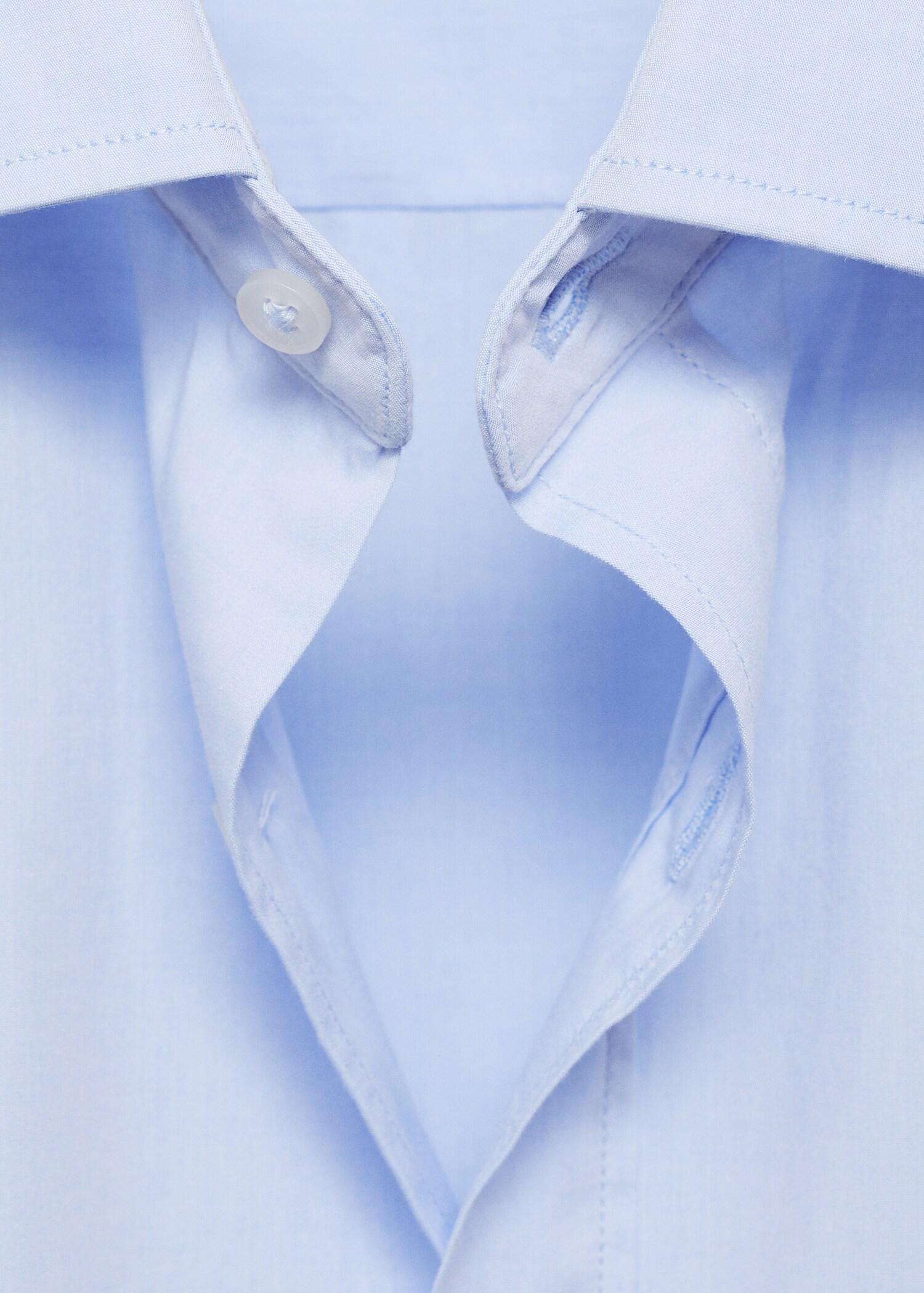 Regular fit end-on-end cotton shirt - Details of the article 8
