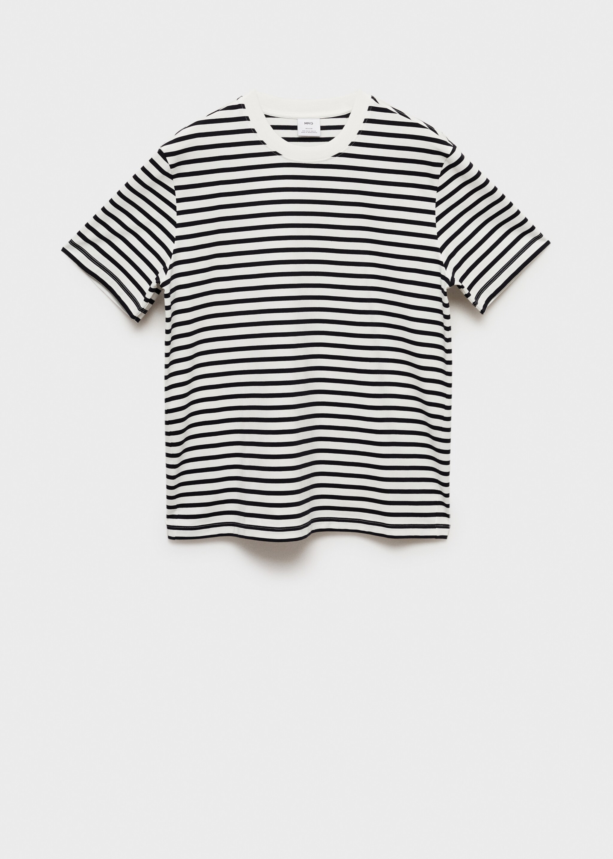 100% cotton striped t-shirt - Article without model, Ecru. Ref: 87082890-00.