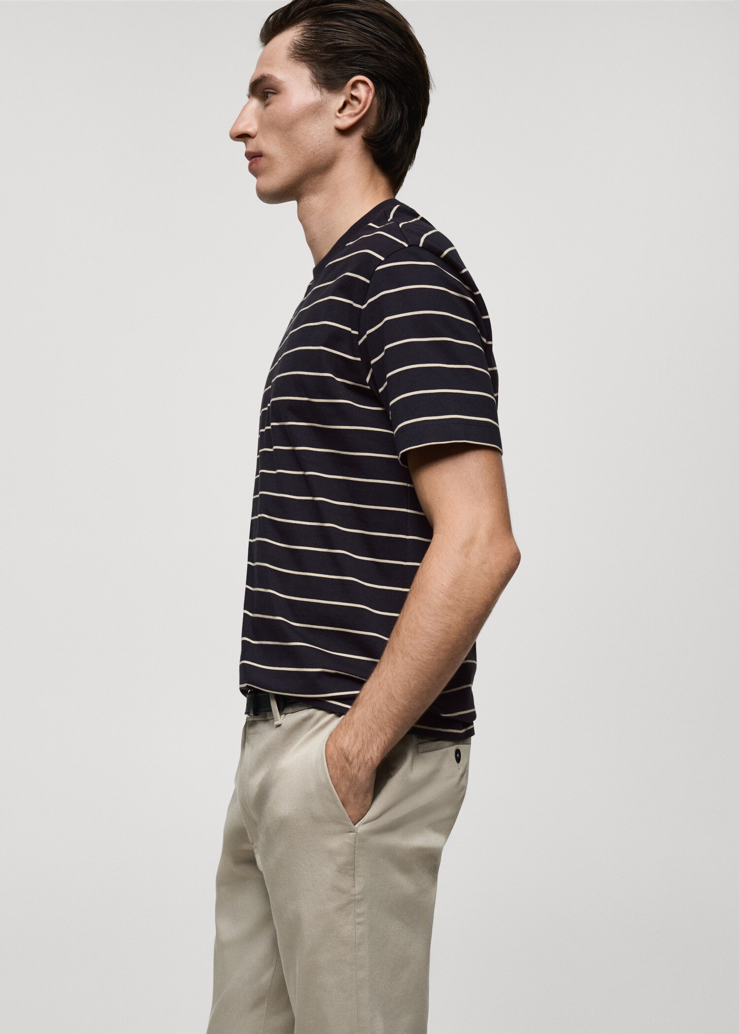 100% cotton striped t-shirt - Details of the article 2