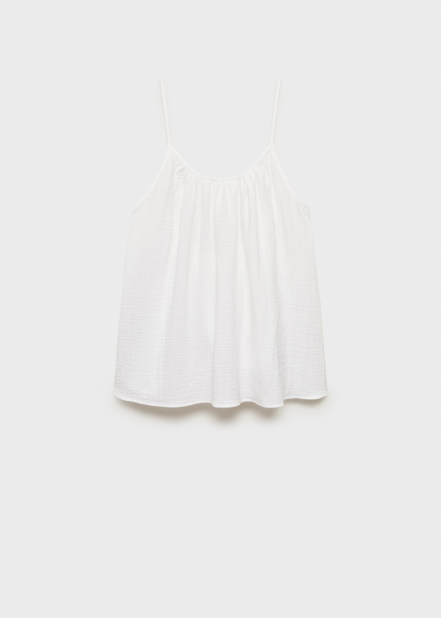 Plain cotton spaghetti-strap pyjama top - Article without model