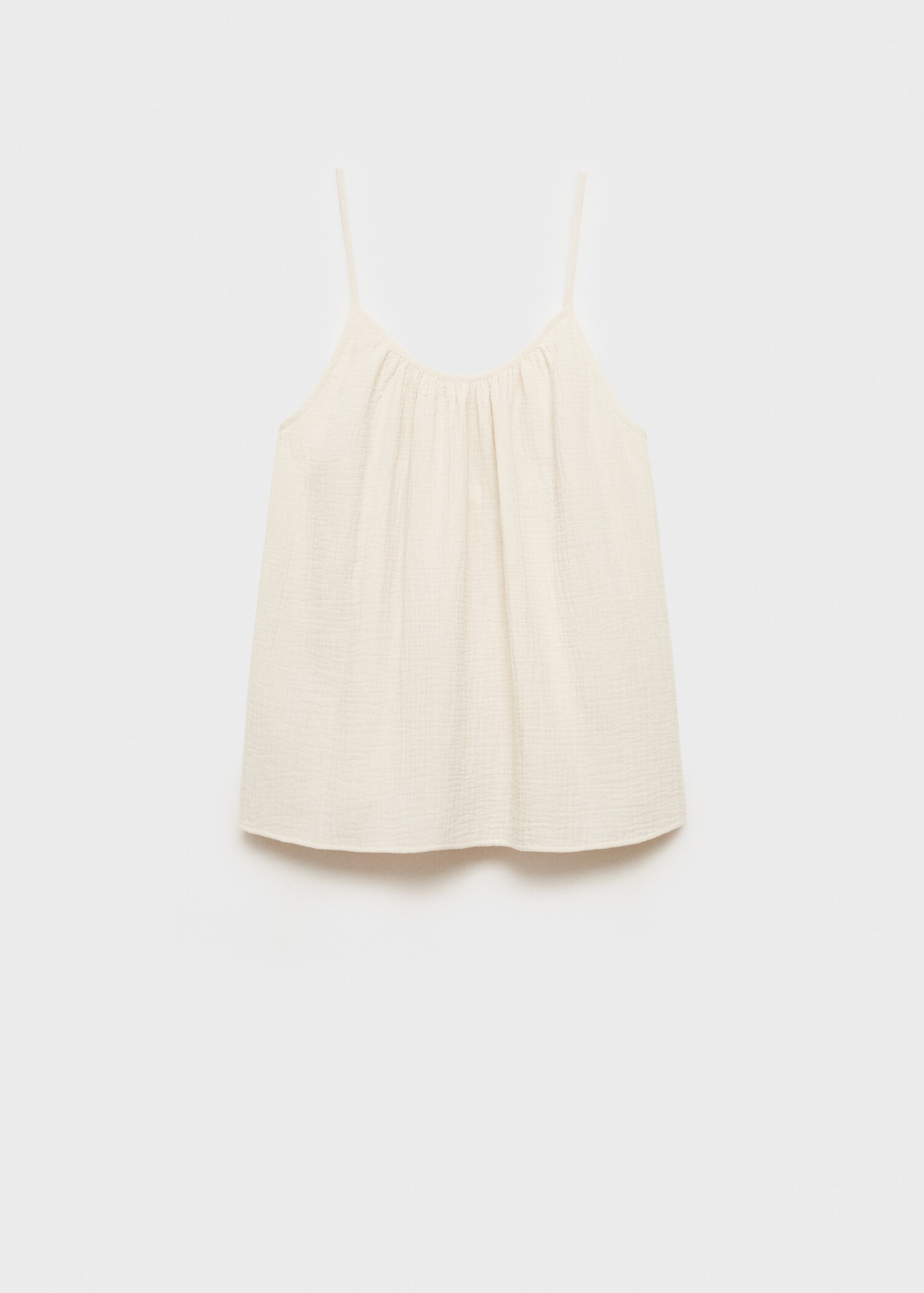 Plain cotton spaghetti-strap pyjama top - Article without model