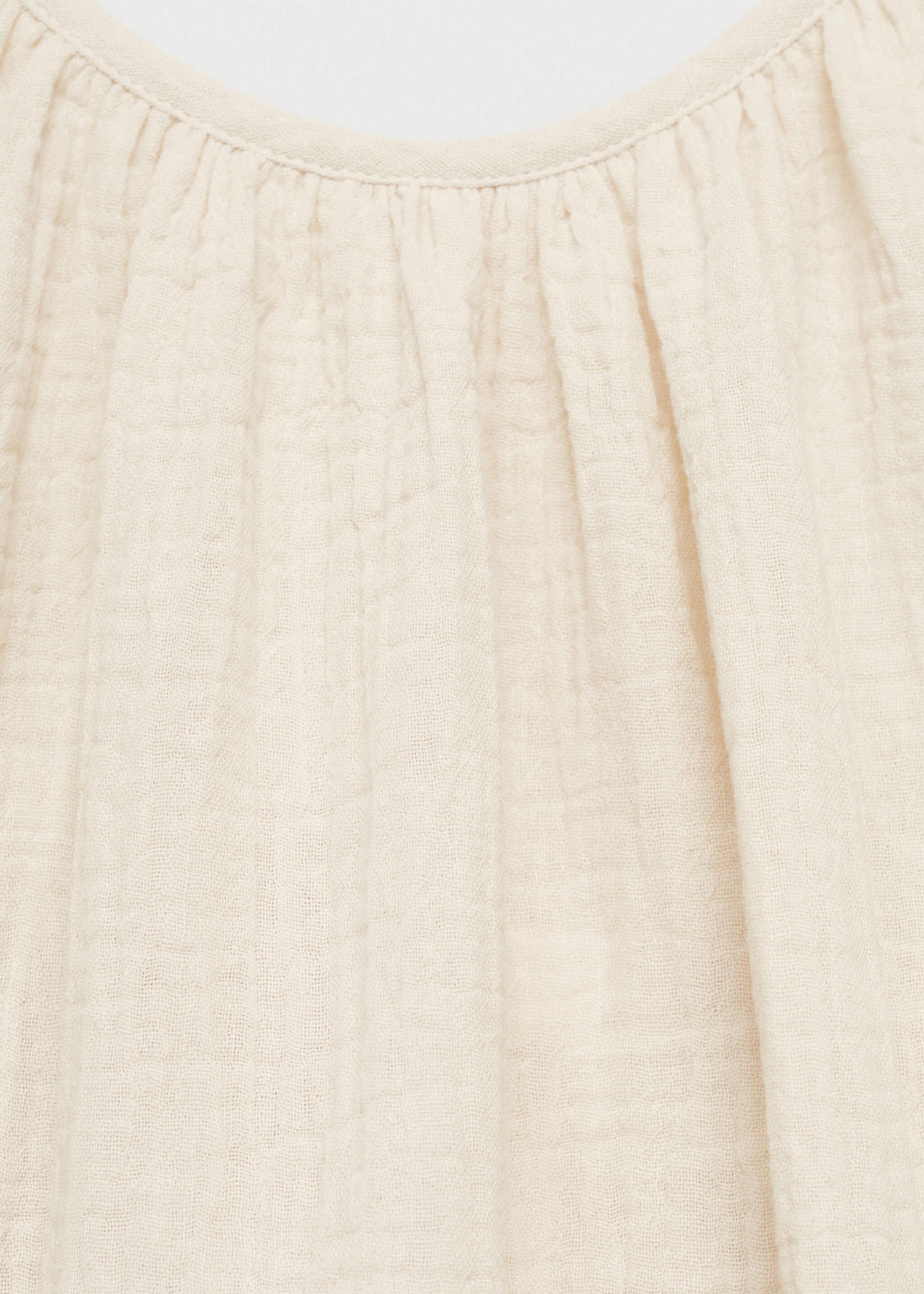 Plain cotton spaghetti-strap pyjama top - Details of the article 0, Beige. Ref: 87082891-00.