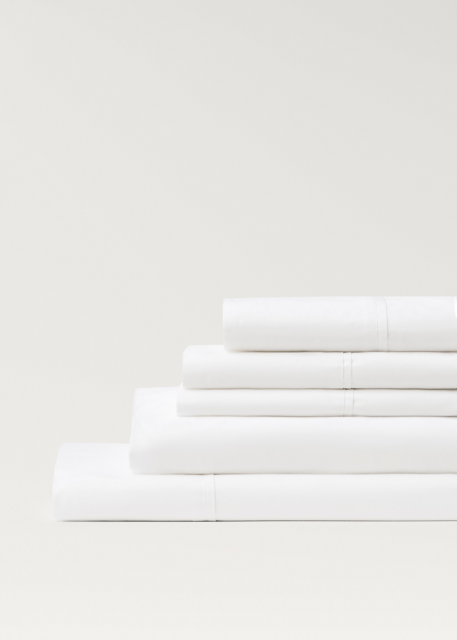 300-thread count percale cotton fitted sheet for 135/140 cm bed - Details of the article 3