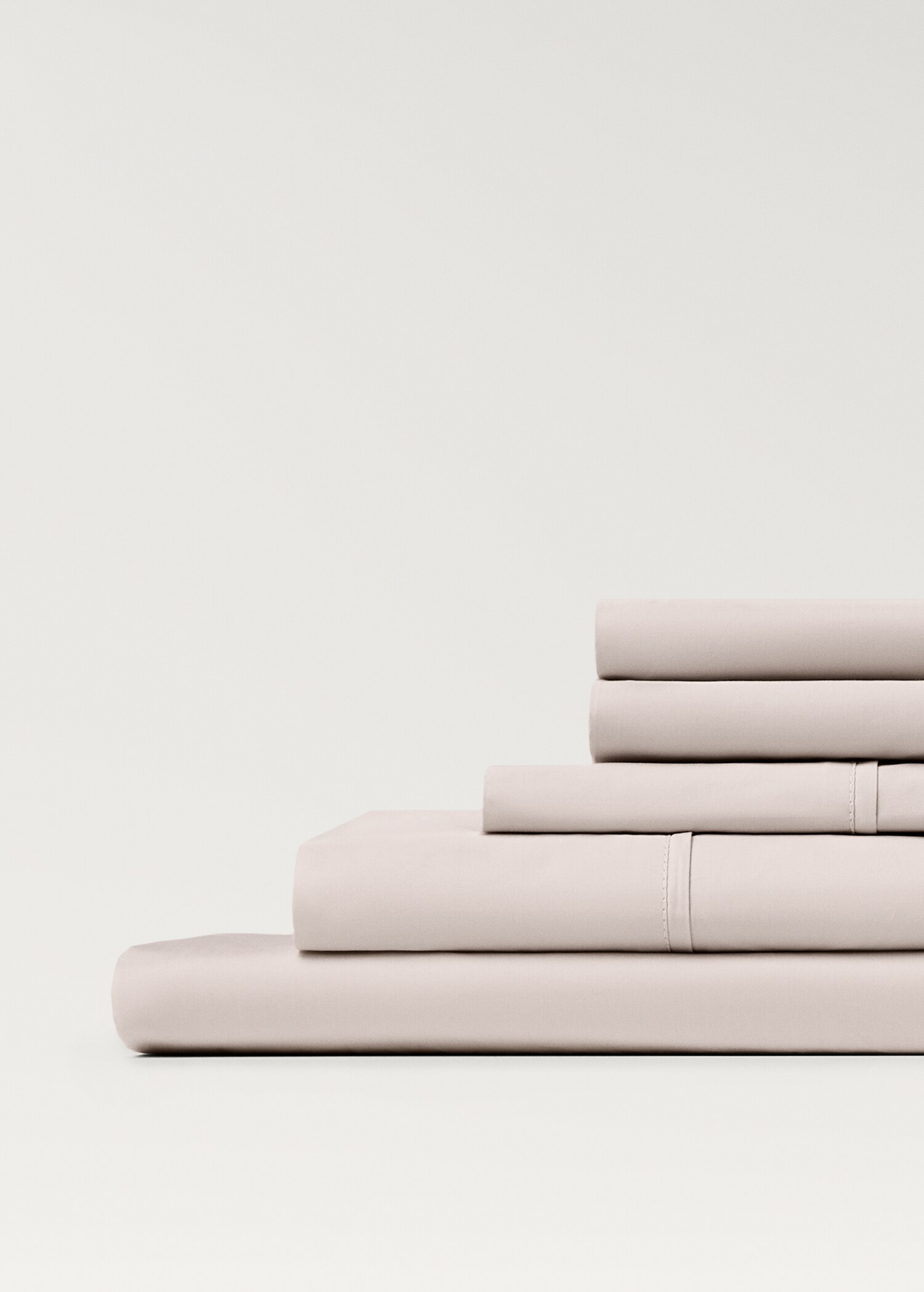 300-thread count percale cotton fitted sheet for 135/140 cm bed - Details of the article 2
