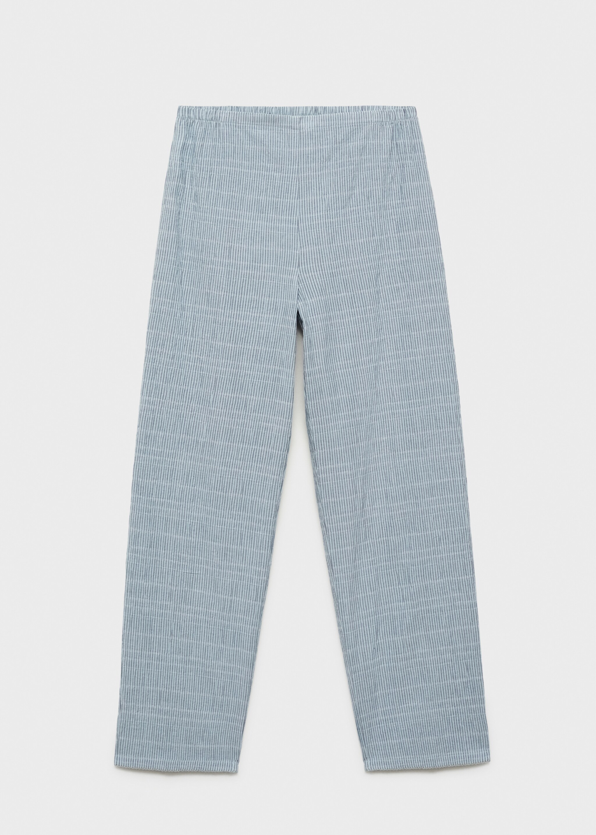 Cotton striped woven seersucker trousers - Article without model, Mint Green. Ref: 87082899-00.