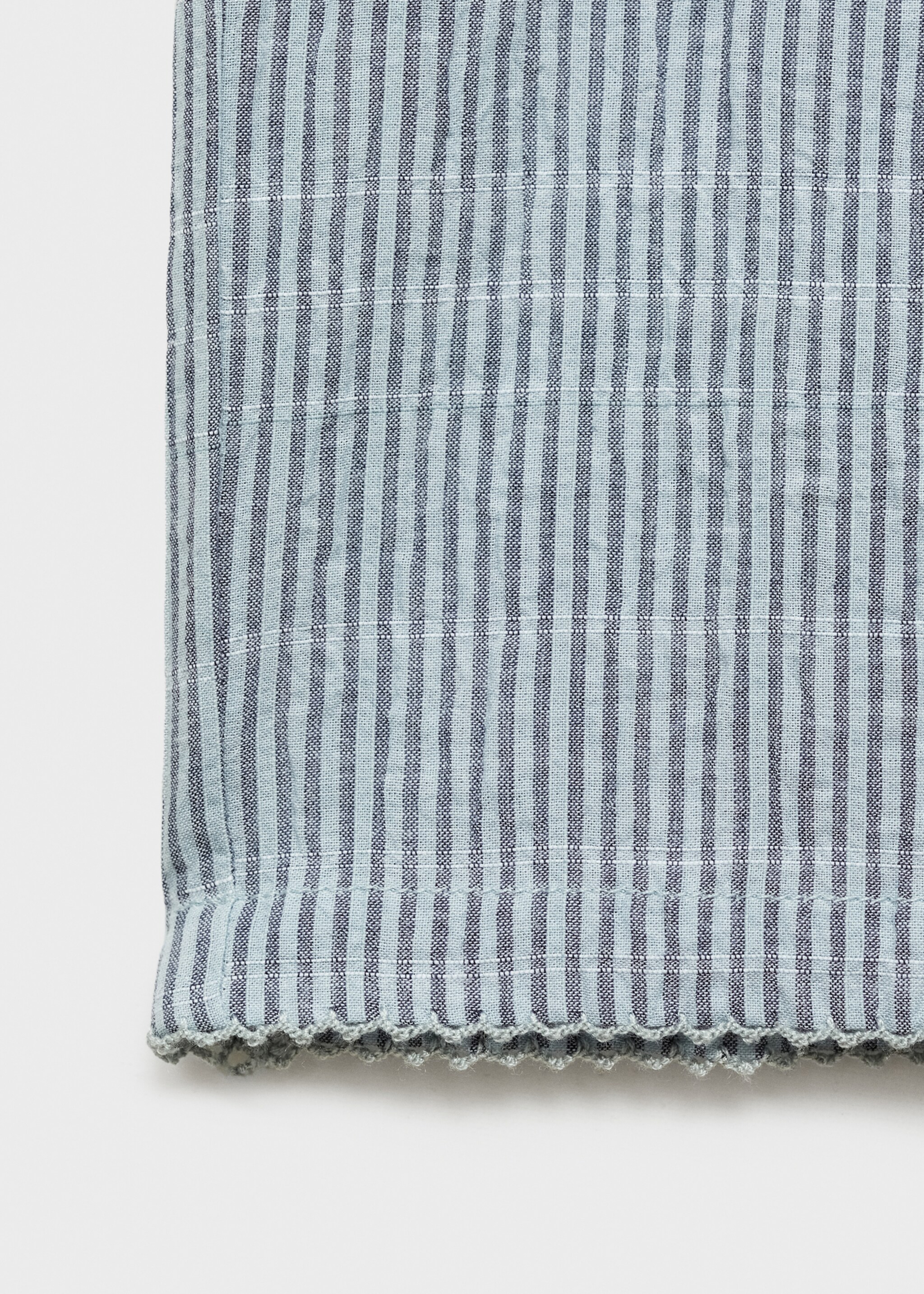 Cotton striped woven seersucker trousers - Details of the article 0, Mint Green. Ref: 87082899-00.