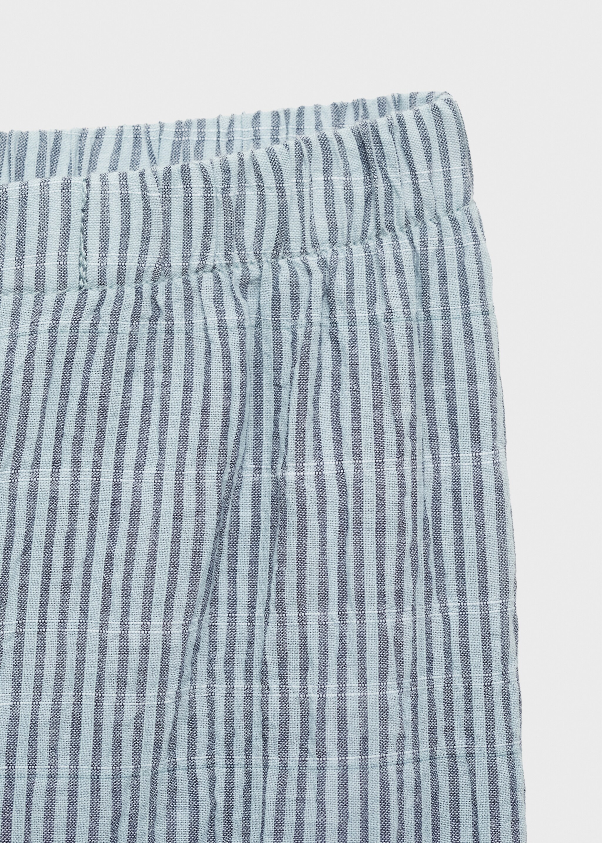 Cotton striped woven seersucker trousers - Details of the article 8, Mint Green. Ref: 87082899-00.