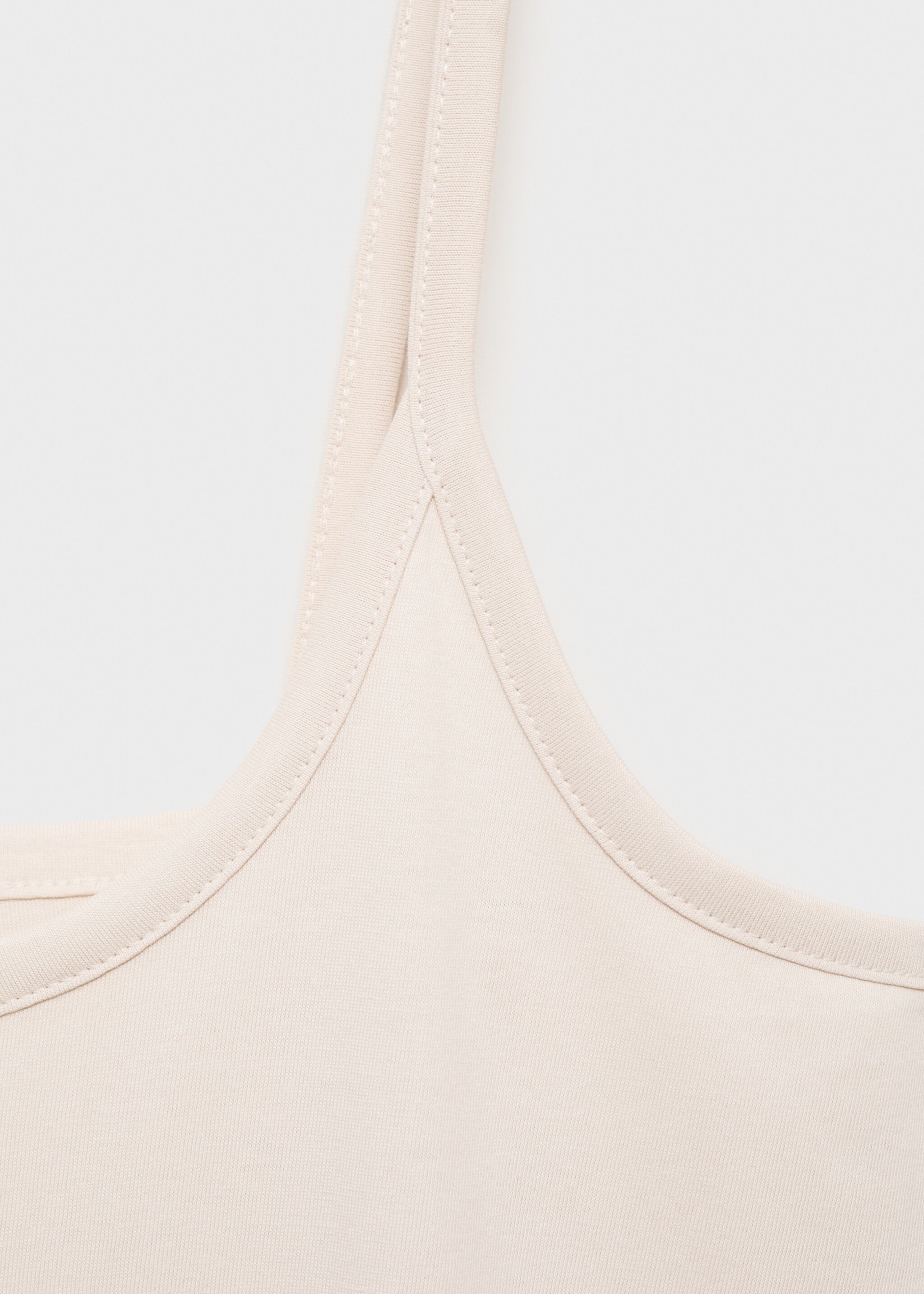 Camisón tirantes algodón diseño liso - Detalle del artículo 8, Beige. Ref: 87082900-00.