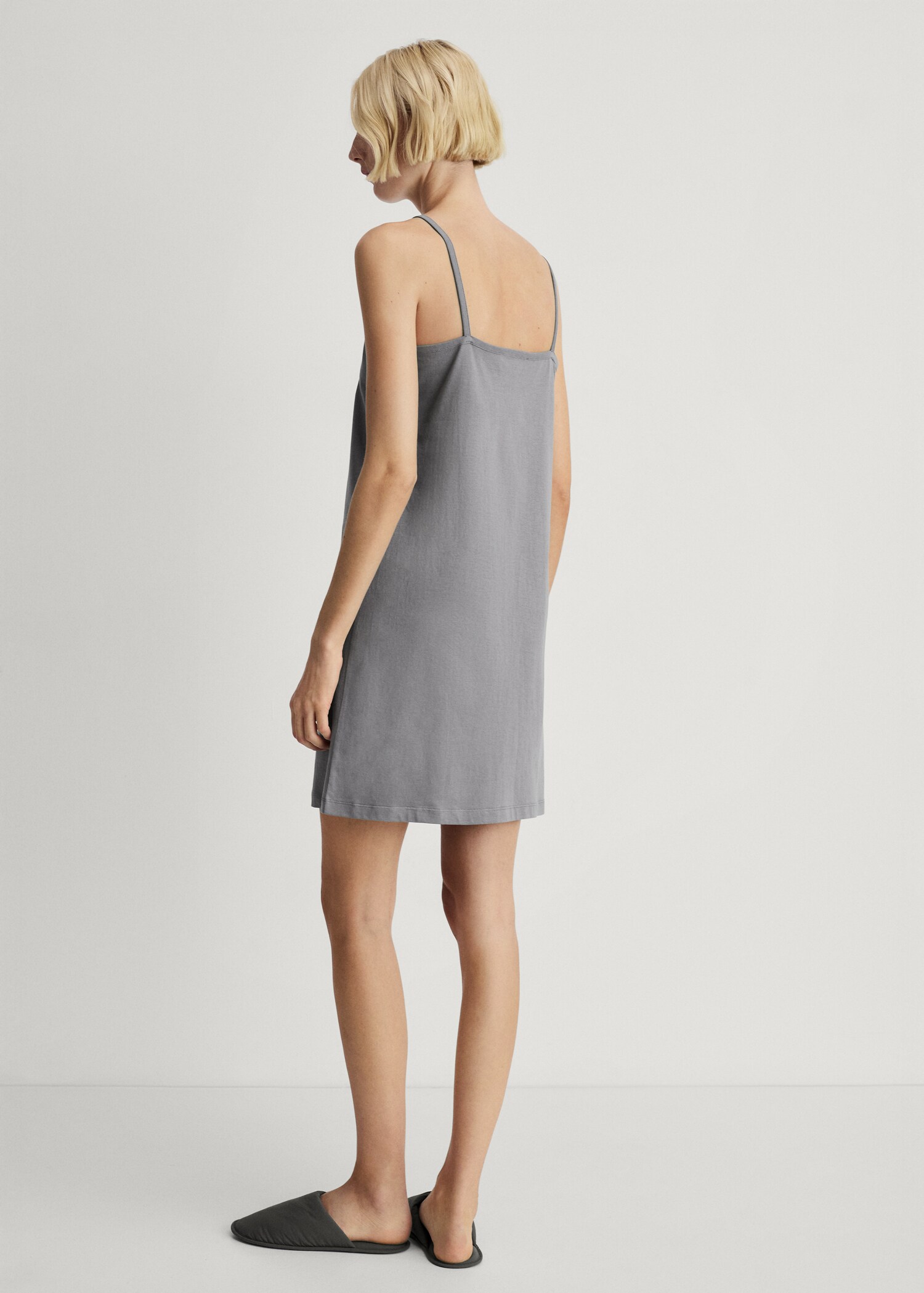 Camisón tirantes algodón diseño liso - Reverso del artículo