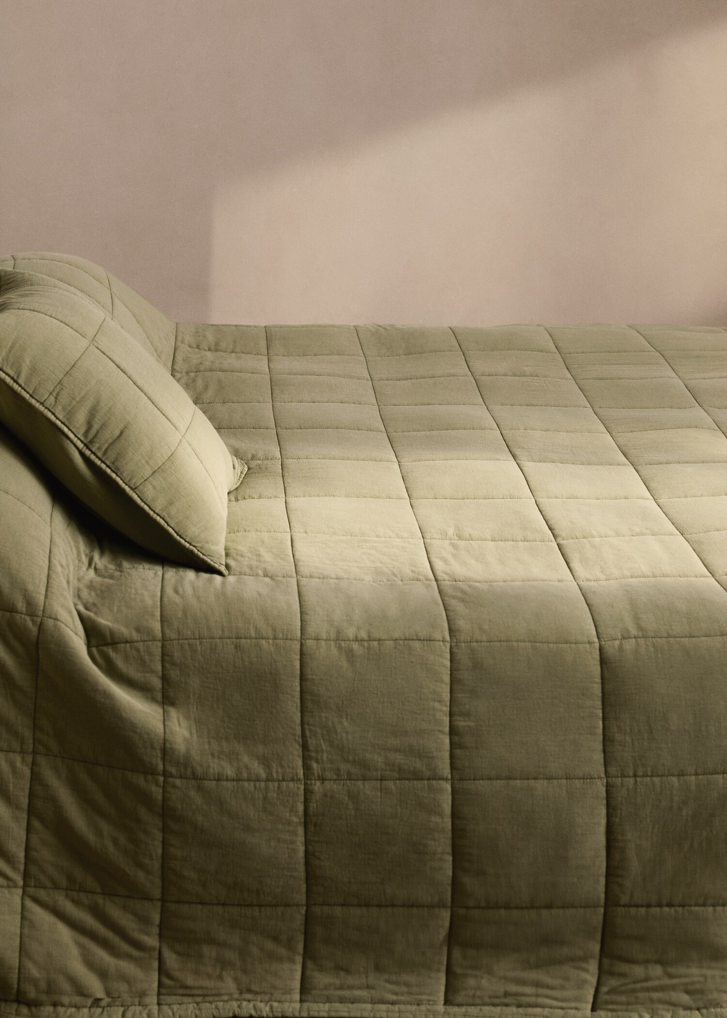 Cotton check garment-dyed quilt for 90/105 cm bed - Details of the article 7