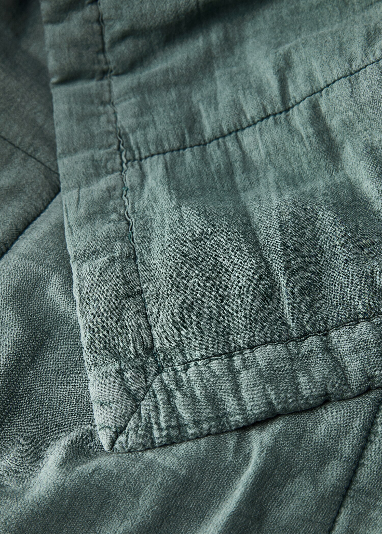 Cotton check garment-dyed quilt for 90/105 cm bed - Details of the article 1