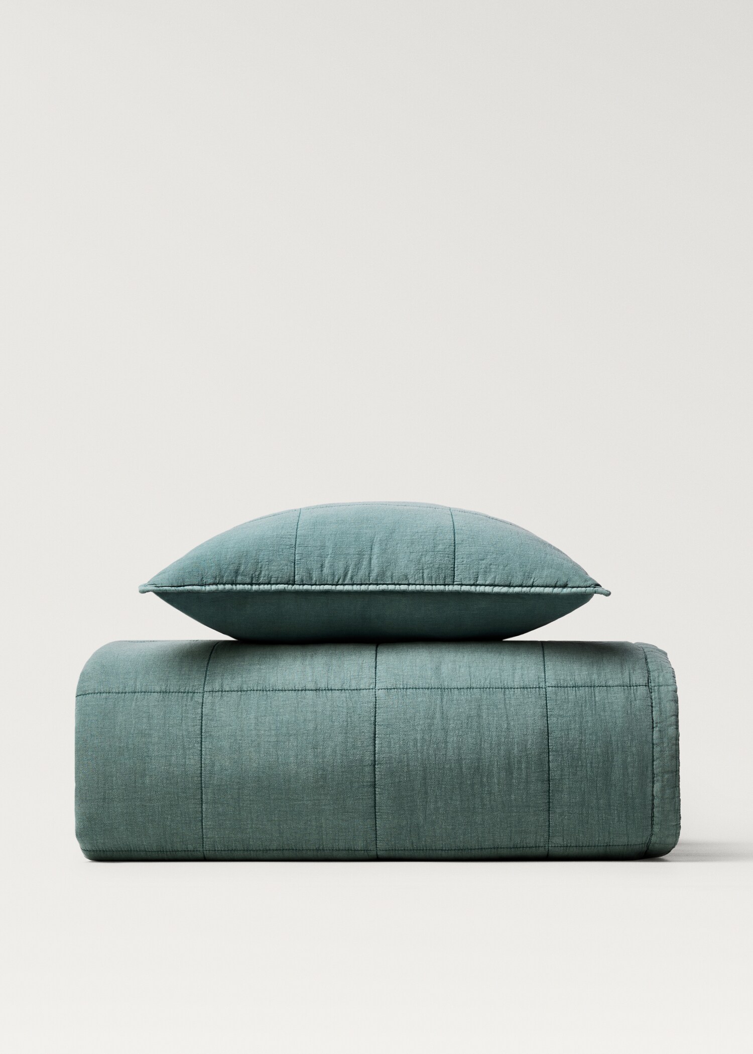 Cotton check garment-dyed quilt for 90/105 cm bed - Details of the article 3