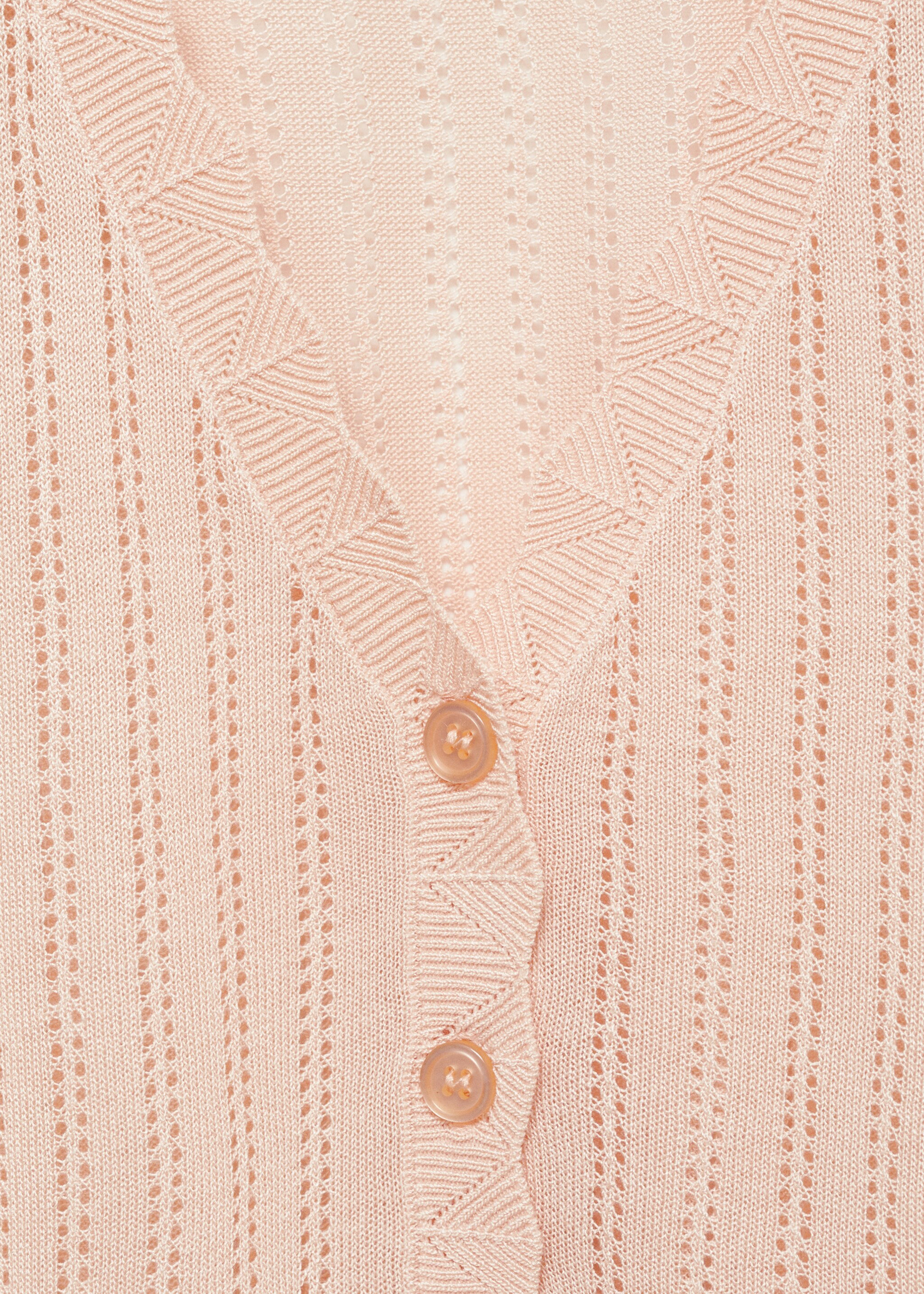 Pyjama-Cardigan mit Lochmusterdetail - Detail des Artikels 8, Lachs. Ref: 87082911-00.