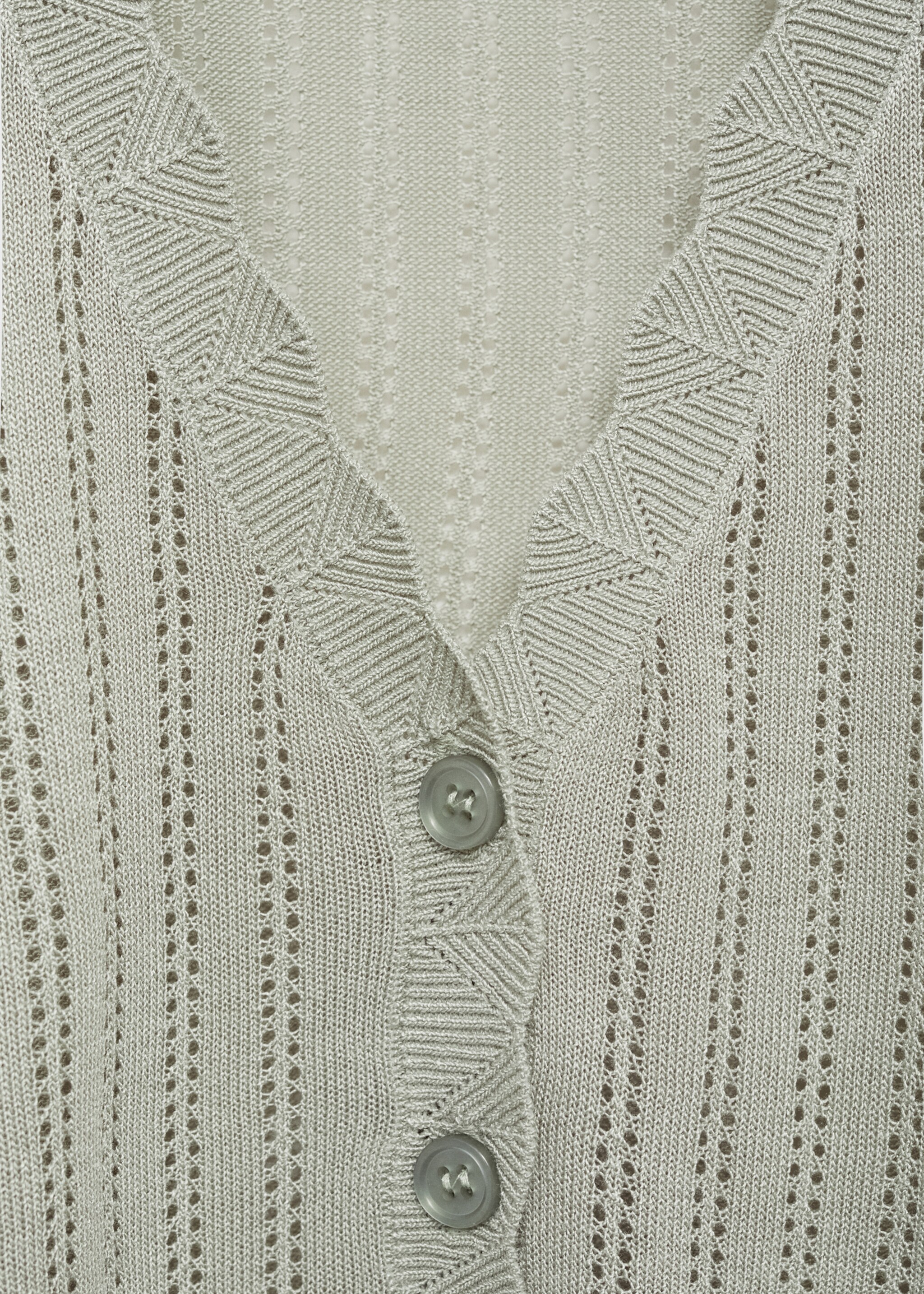 Pyjama cardigan with openwork detail - Details of the article 8, Aqua Green. Ref: 87082911-00.