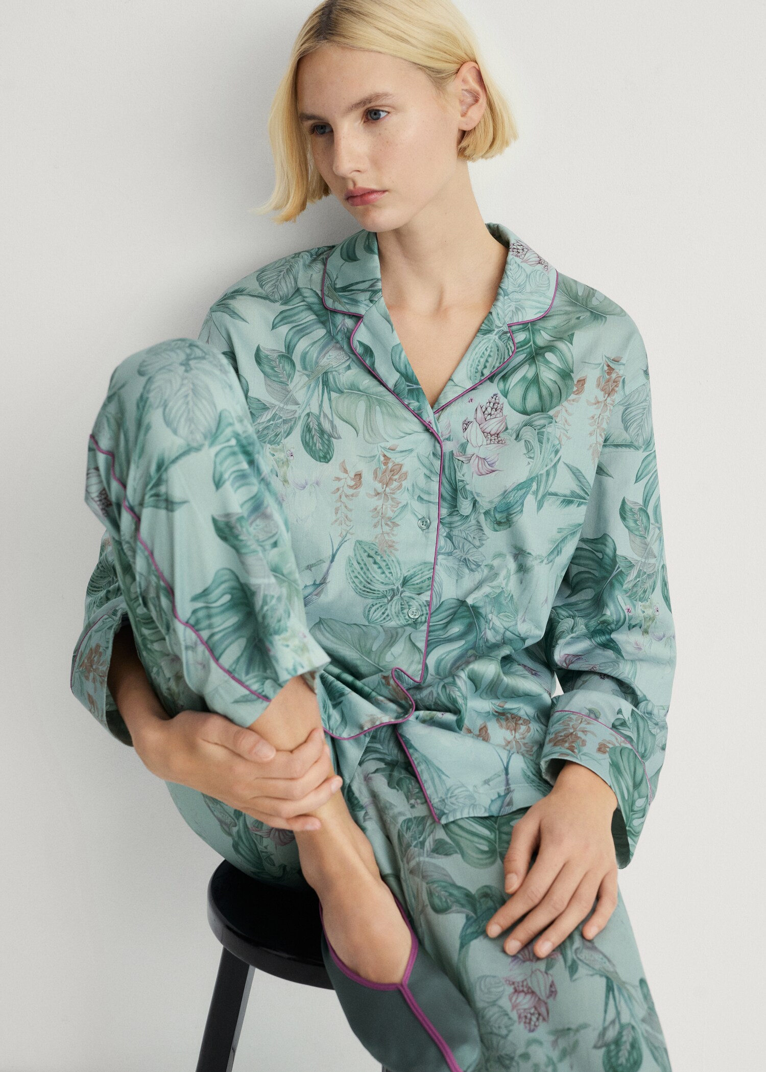 Chemise de pyjama imprimé tropical - Détail de l'article 2