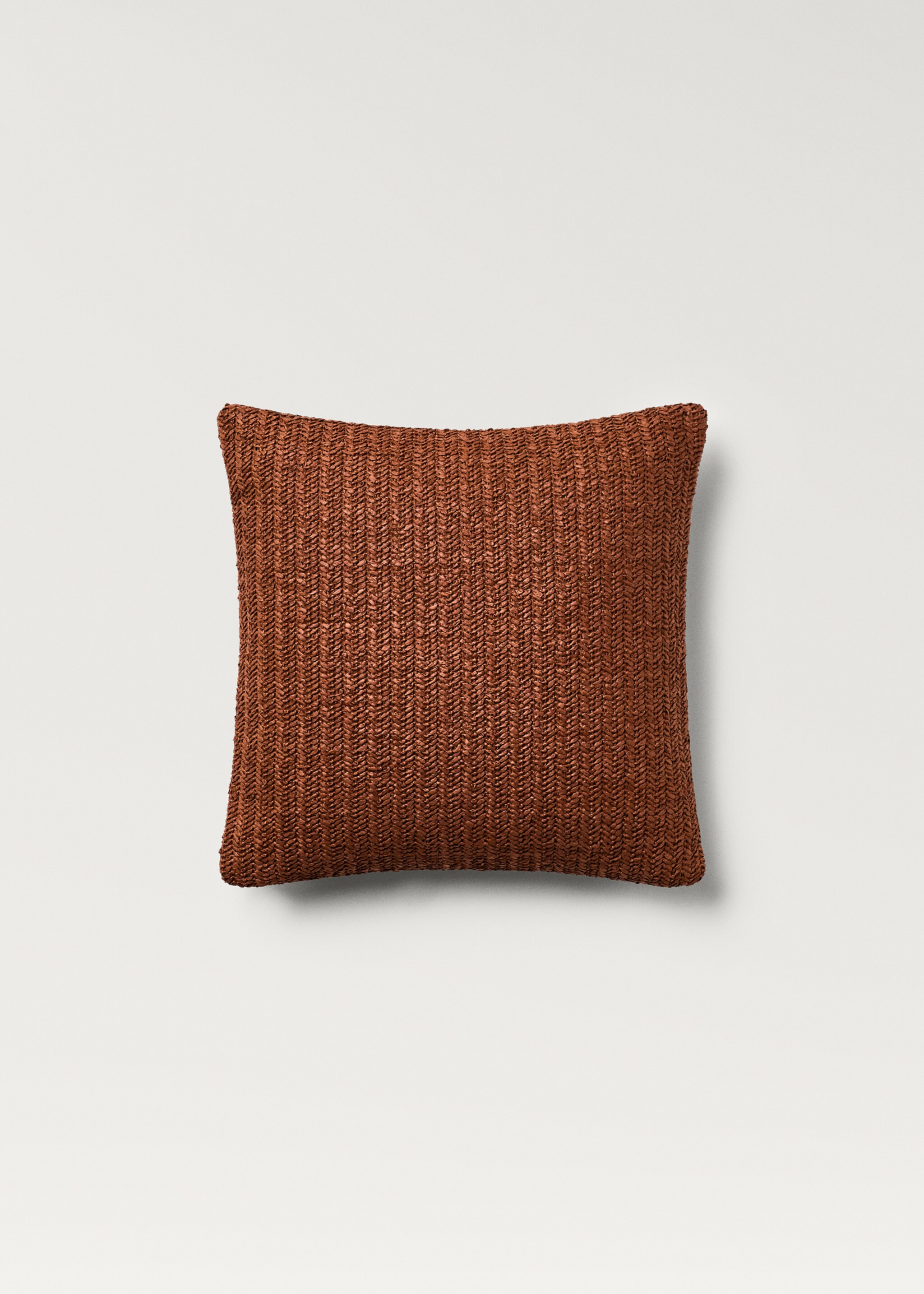 Funda coixí disseny trenat 45x45 cm - Article sense model, Vermell ataronjat. Ref: 87082926-00.