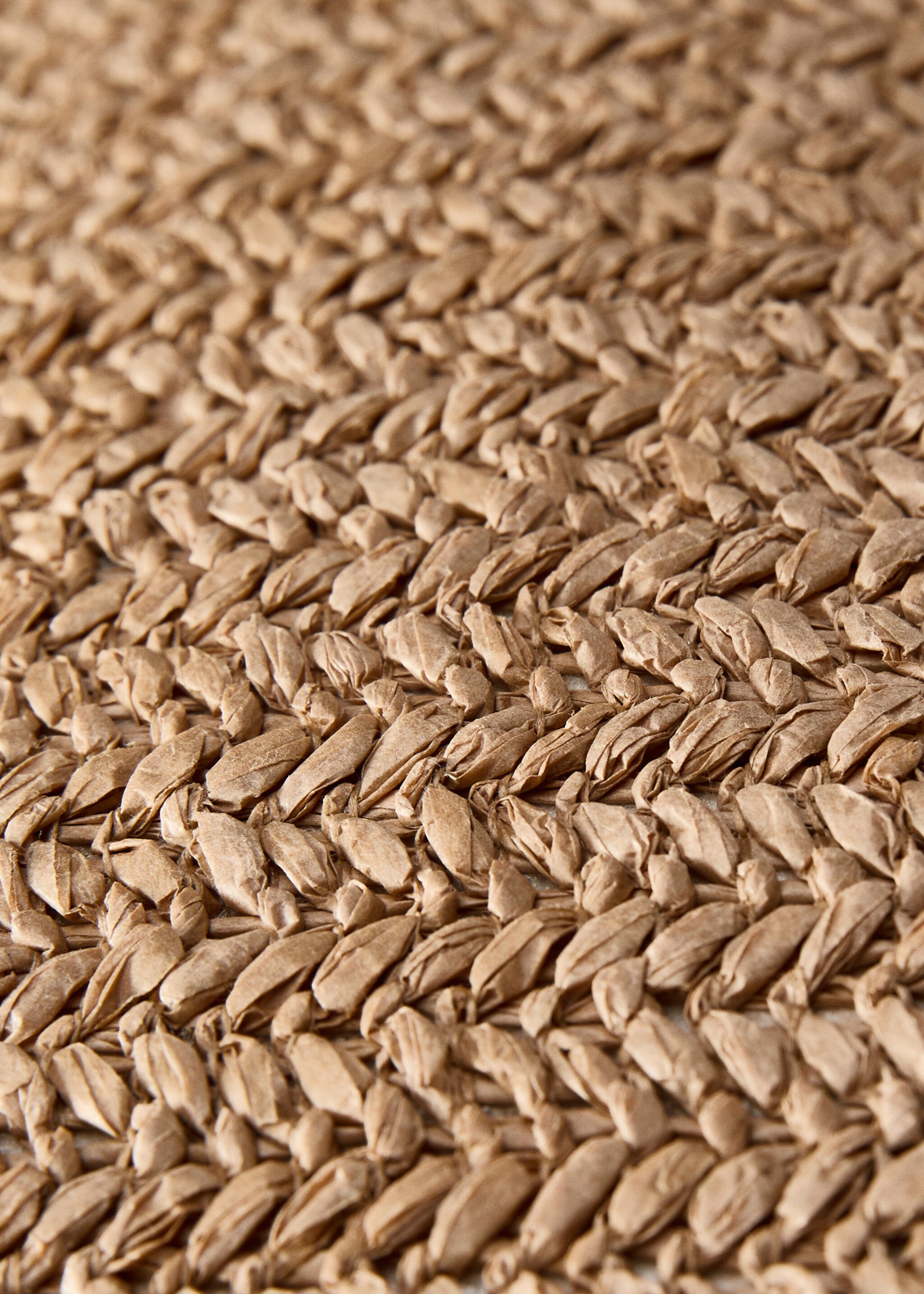 Braided-design cushion cover design 30x50 cm - Details of the article 2, Sand. Ref: 87082927-00.