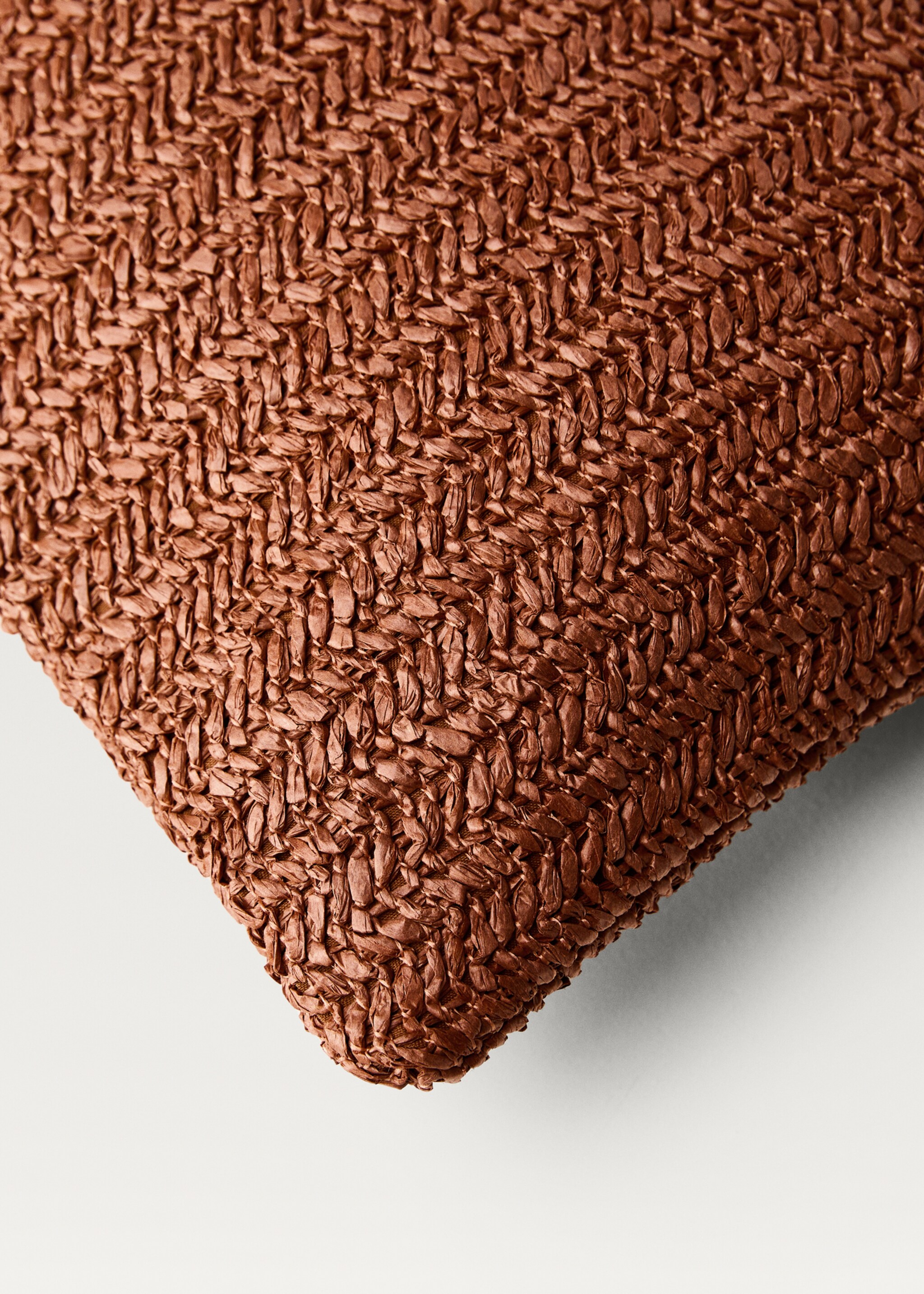 Braided-design cushion cover design 30x50 cm - Details of the article 2, Russet. Ref: 87082927-00.