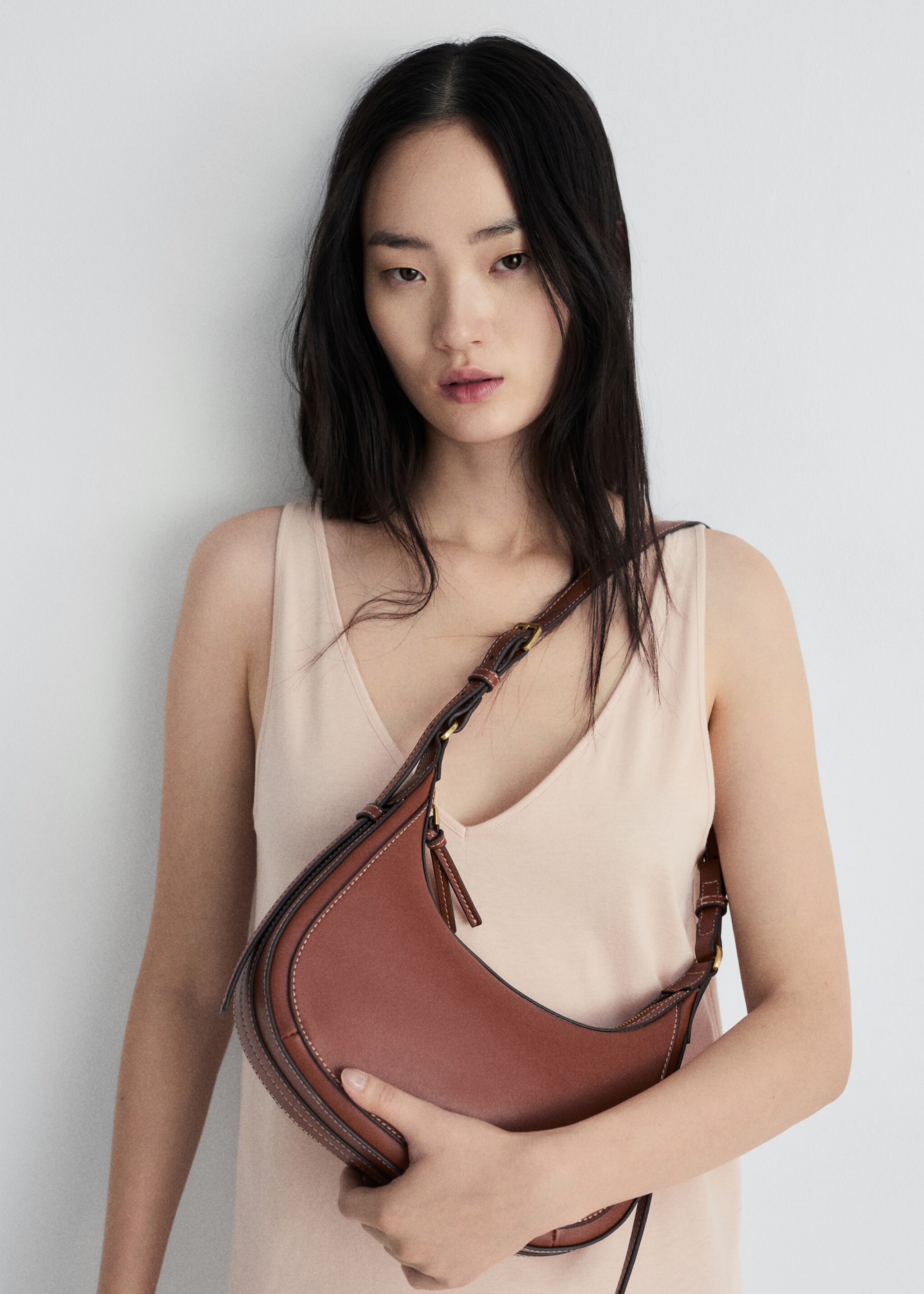 Cotton dress with soft finish - Medium plane, Salmon. Ref: 87082971-00.