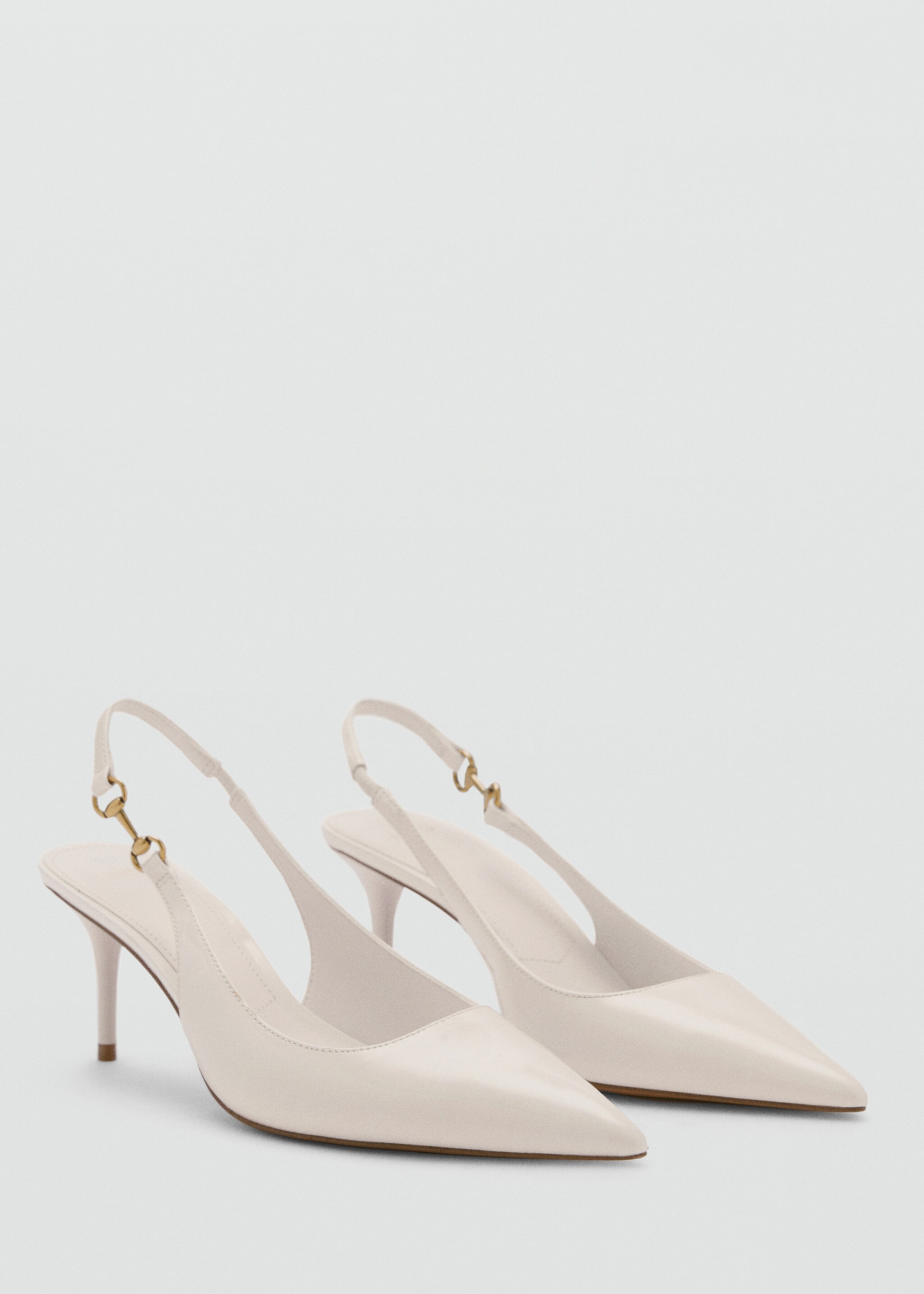 Heeled shoes with link detail - Medium plane, Beige. Ref: 87083268-00.