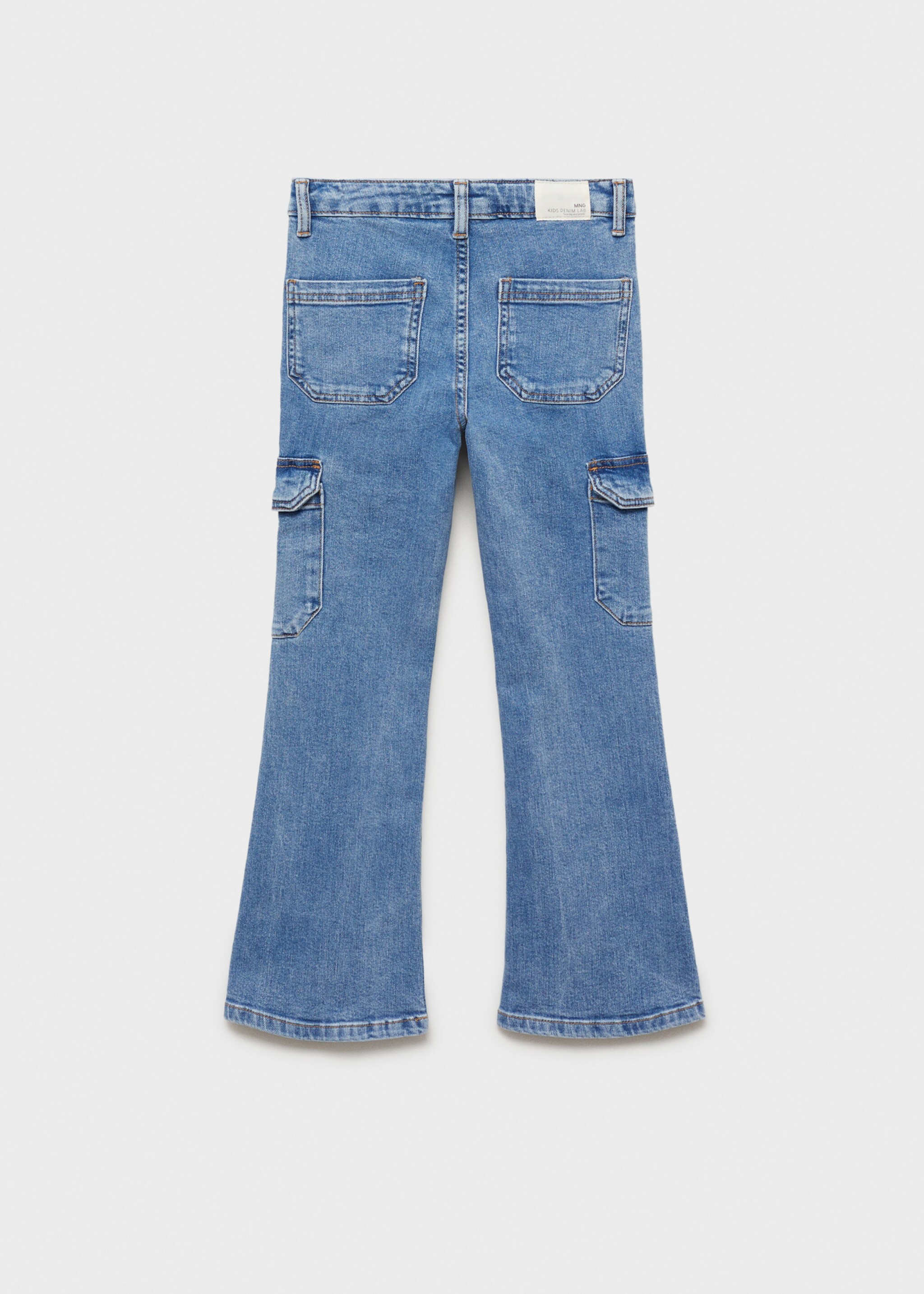 Flared cargo jeans - Reverse of the article, Medium Blue. Ref: 87083269-00.