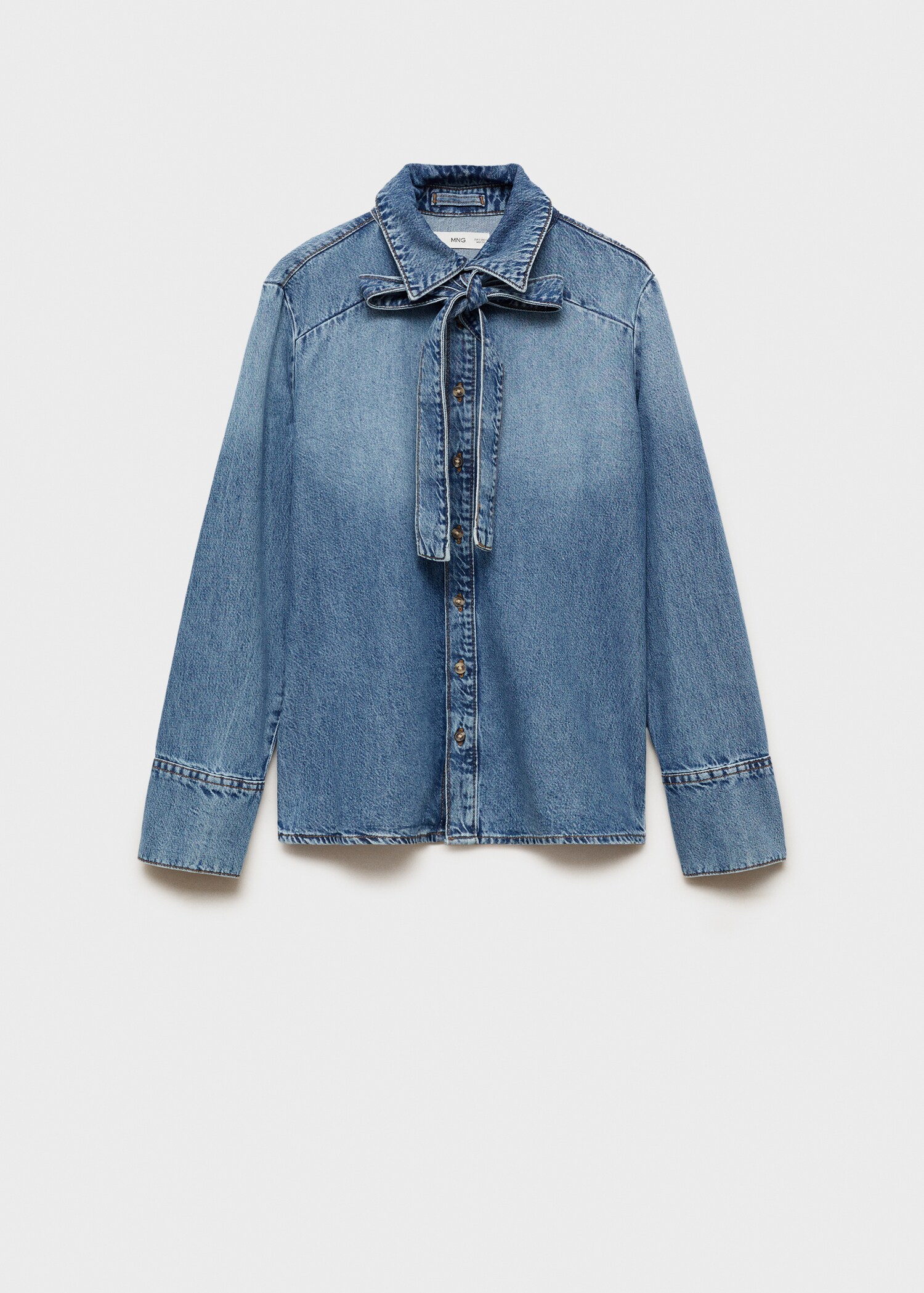 Denim shirt with bow - Article without model