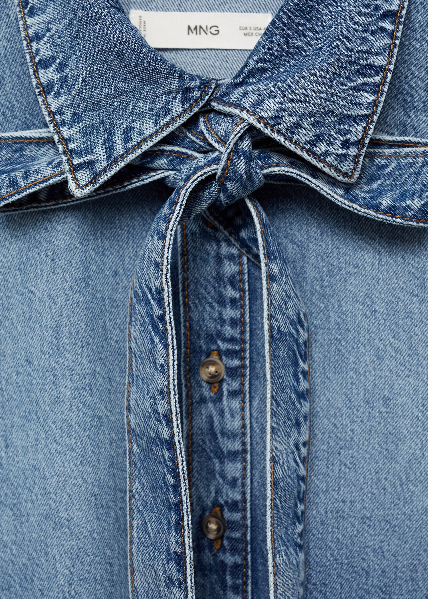 Denim shirt with bow - Details of the article 8