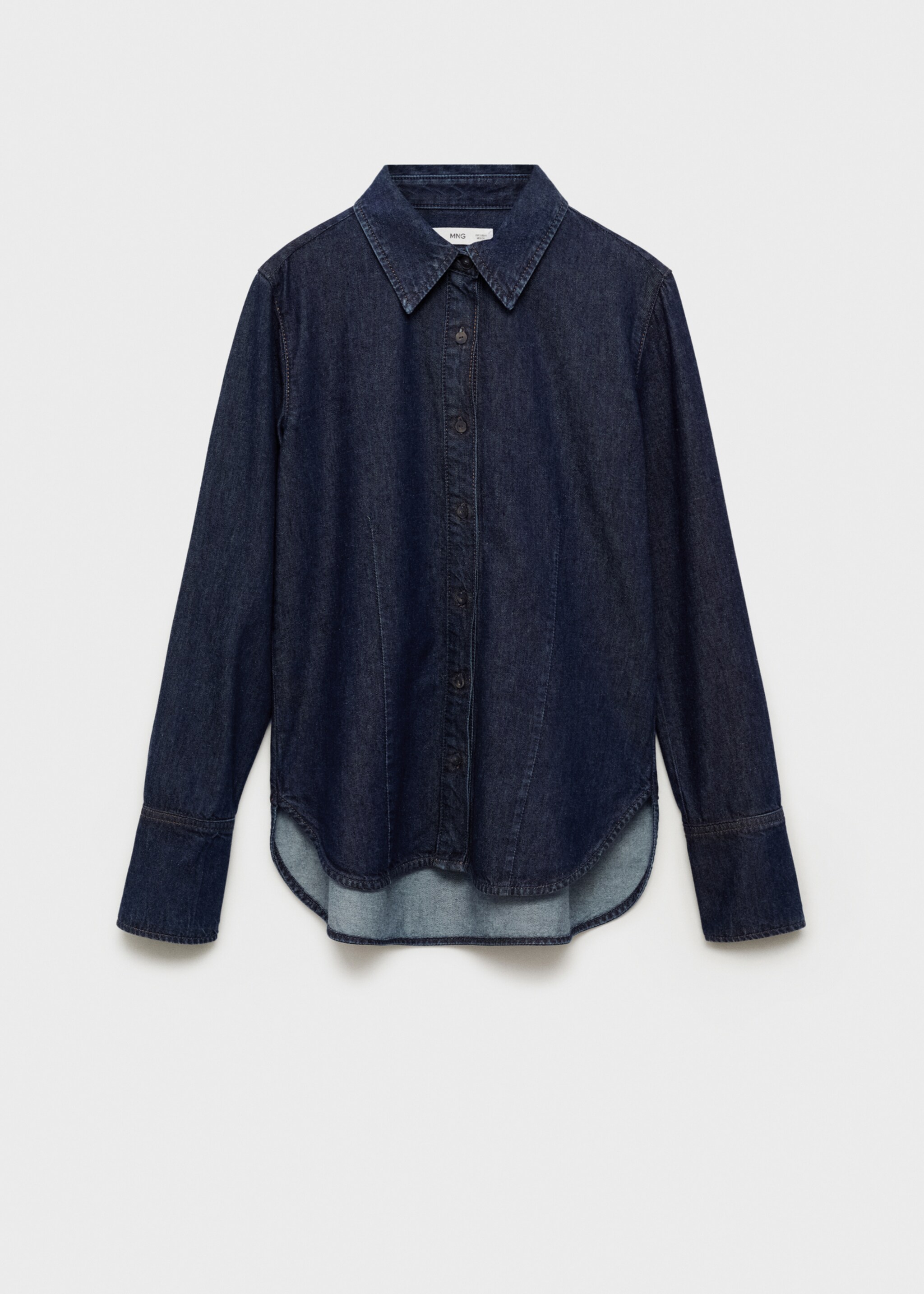 Rinse-wash denim shirt - Article without model, Open Blue. Ref: 87083277-00.