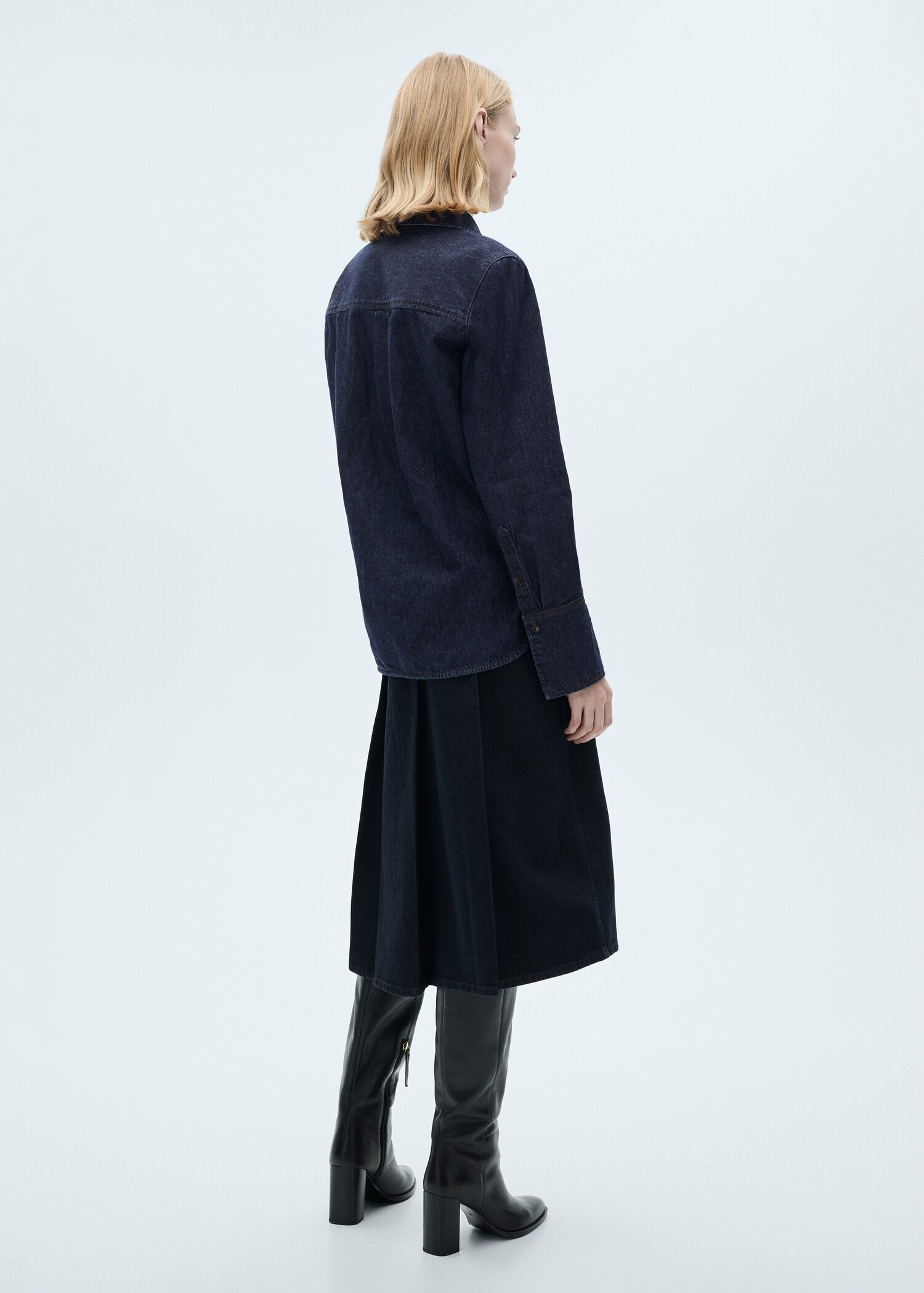 Rinse-wash denim shirt - Reverse of the article