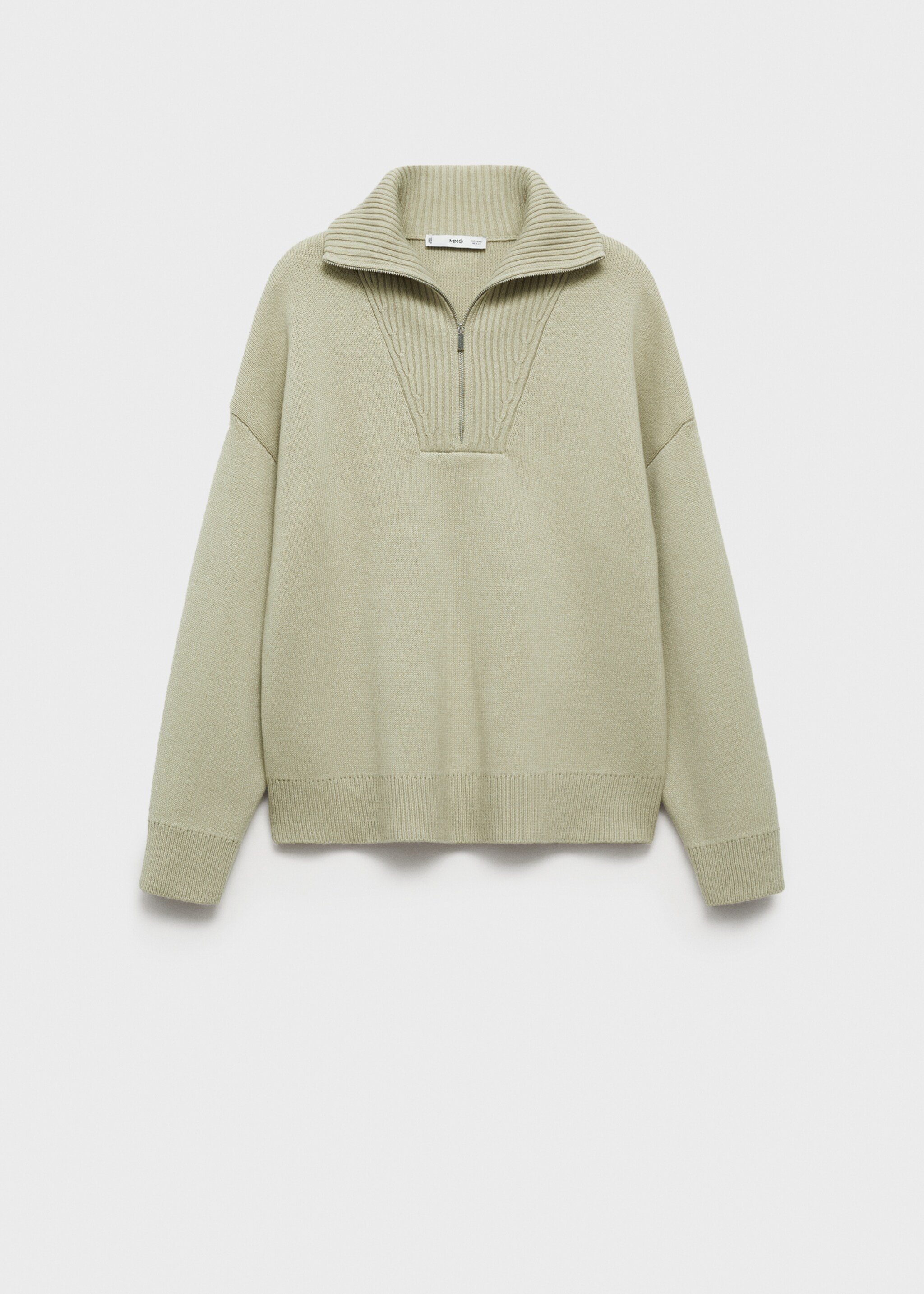 Svetr ze směsi vlny na zip - Zboží bez modelu, Zelené jablko. Ref: 87083282-00.