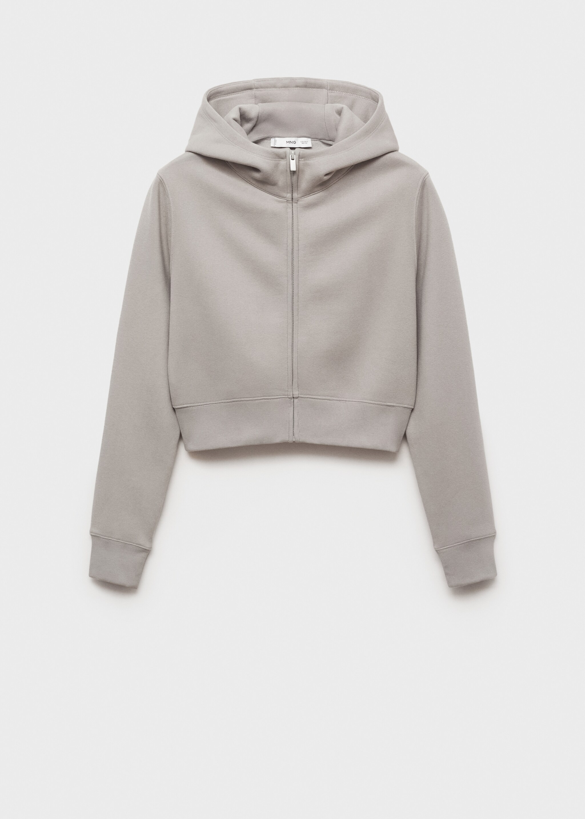 Cropped sweatshirt hoodie - Article without model, Grey. Ref: 87083293-00.