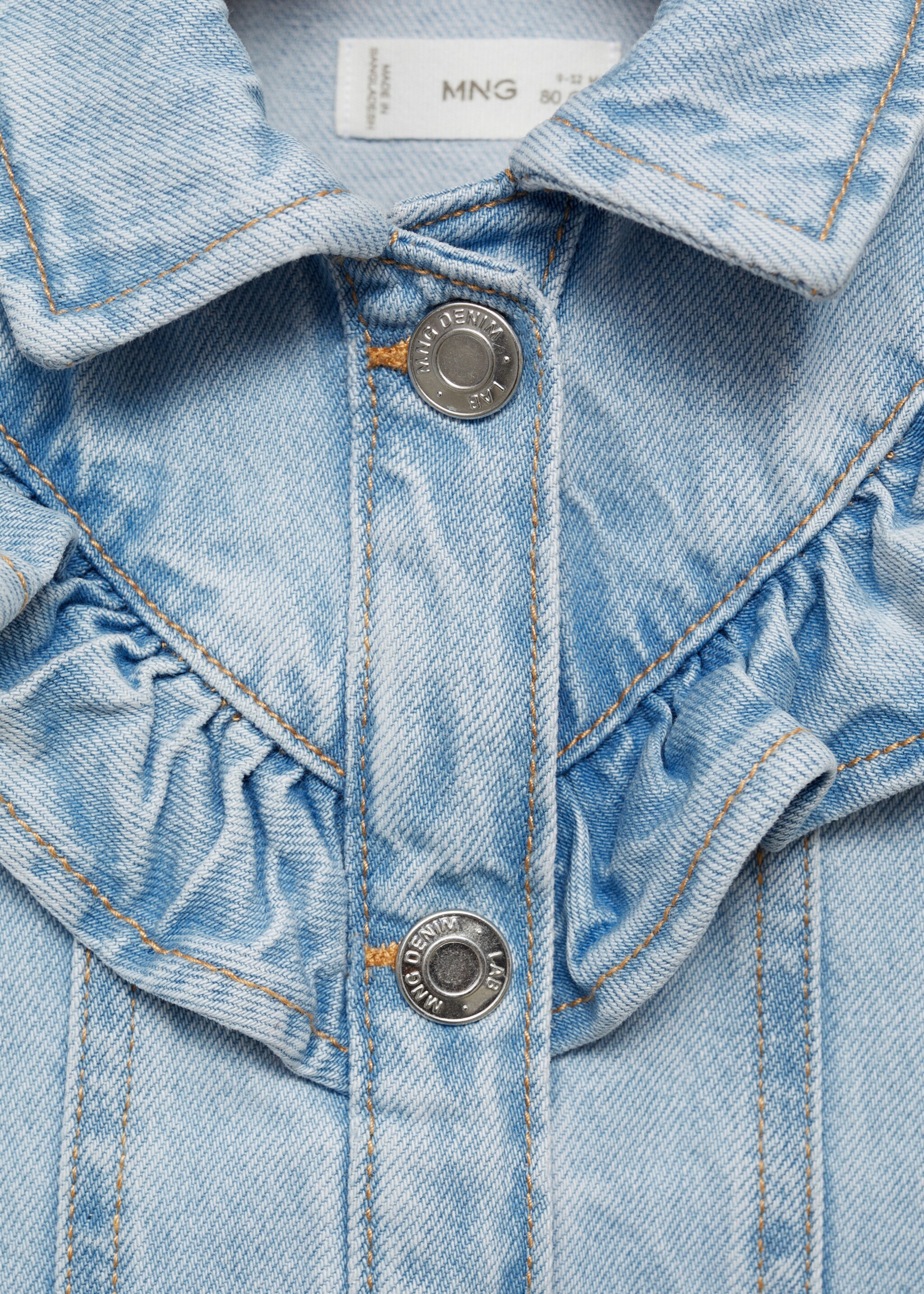 Frills denim jacket - Details of the article 8, Light Blue. Ref: 87083632-00.