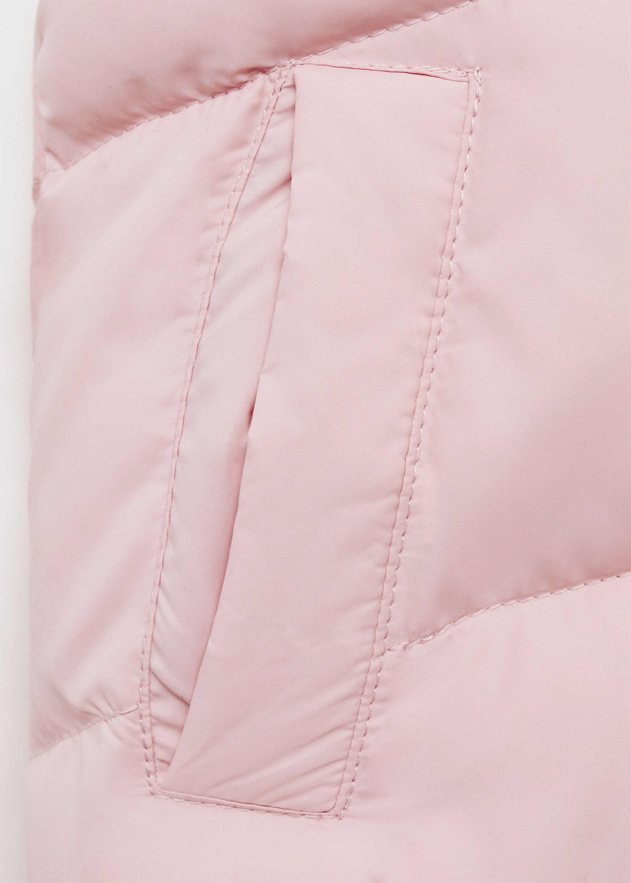 Quilted gilet with hood - Details of the article 0, Pink. Ref: 87083633-00.
