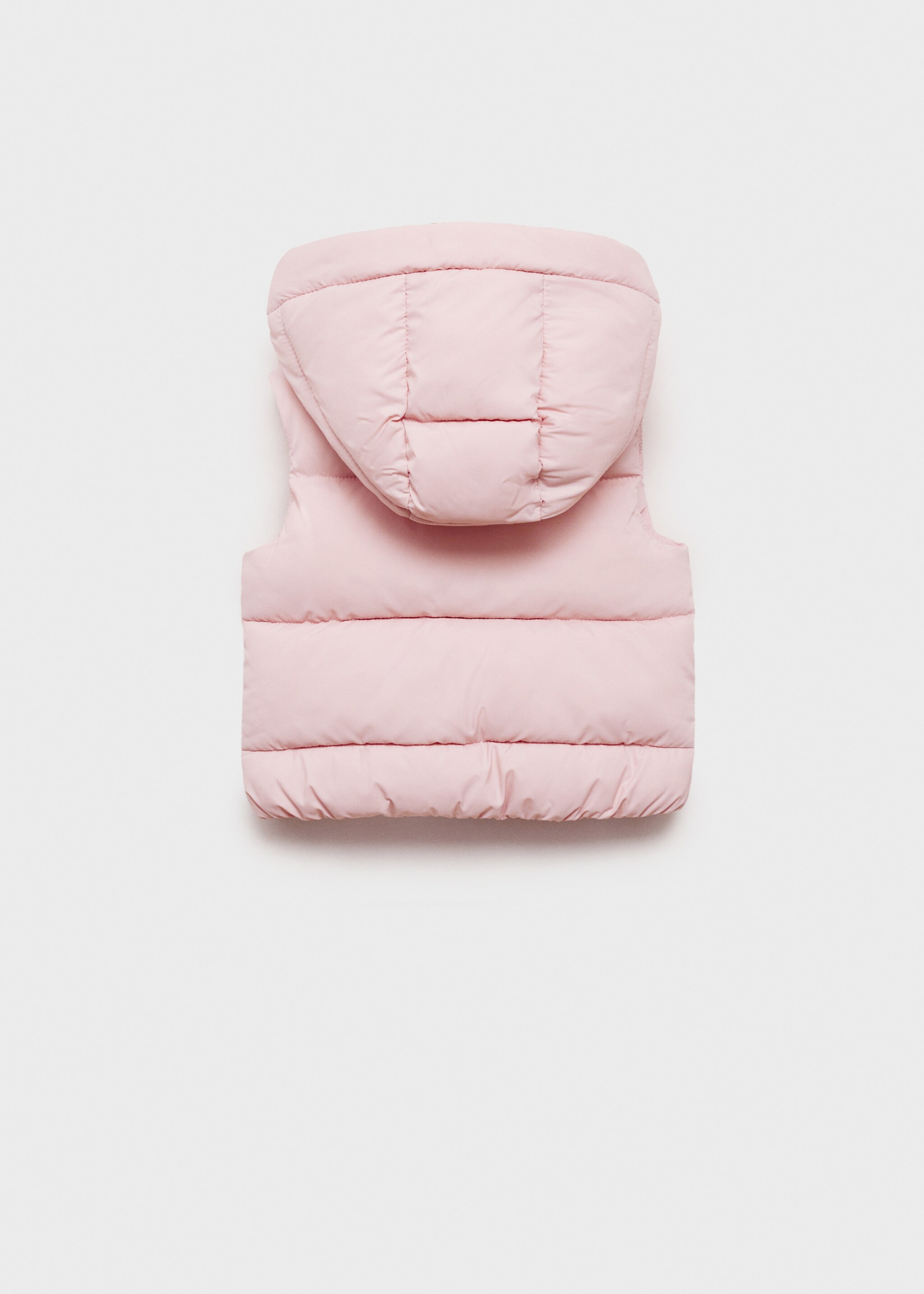Quilted gilet with hood - Reverse of the article, Pink. Ref: 87083633-00.